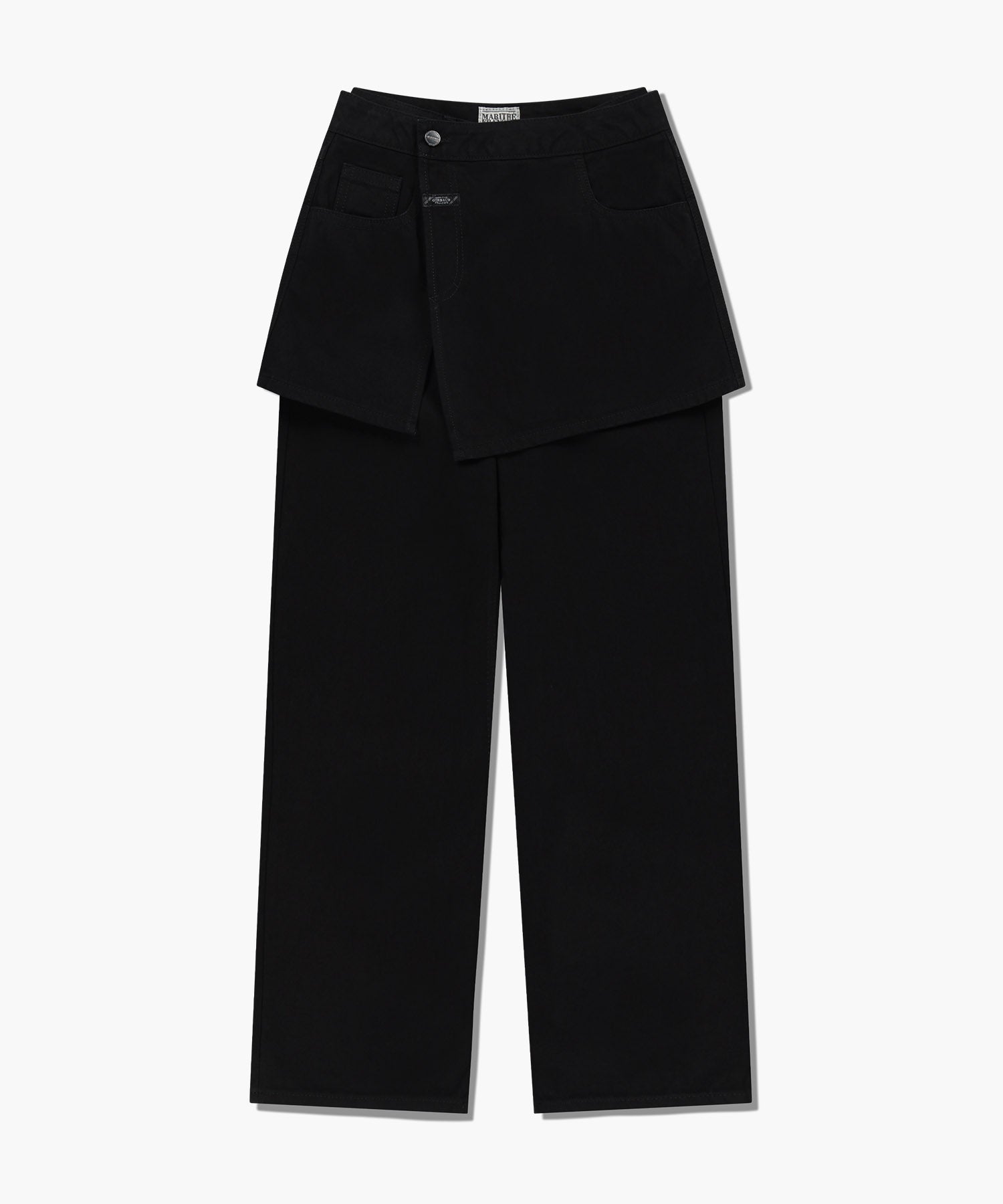 W SKIRT LAYERED DENIM PANTS