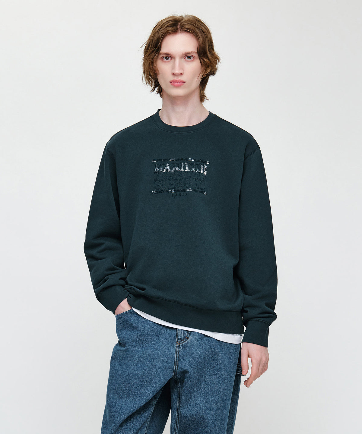 [REGEN] CLASSIC LOGO CHECK APPLIQUE SWEATSHIRT