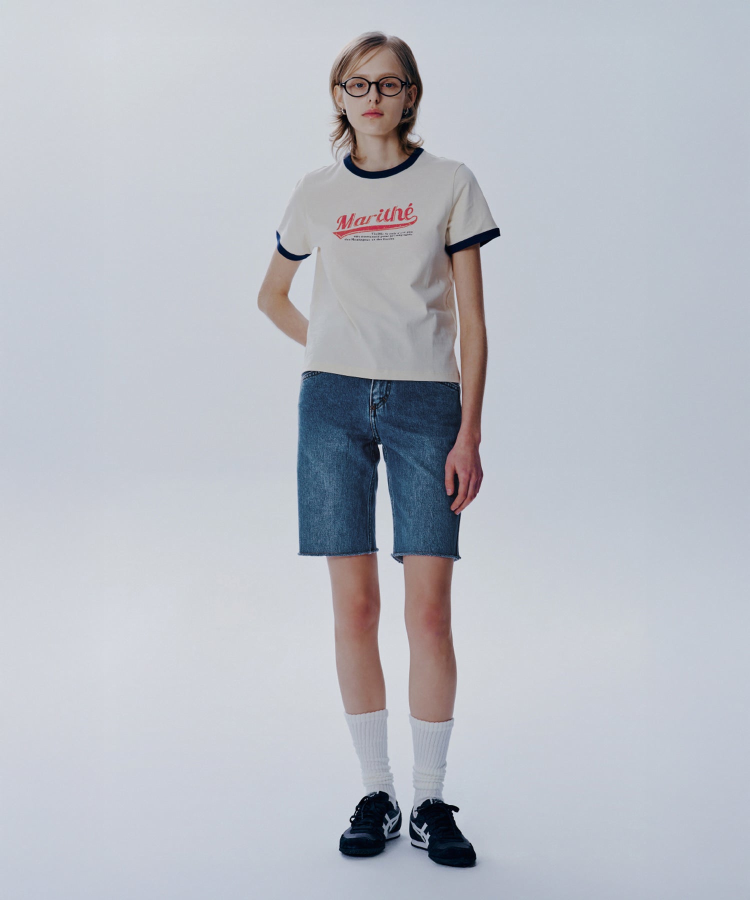 W X-POCKET RAW EDGE HALF DENIM PANTS