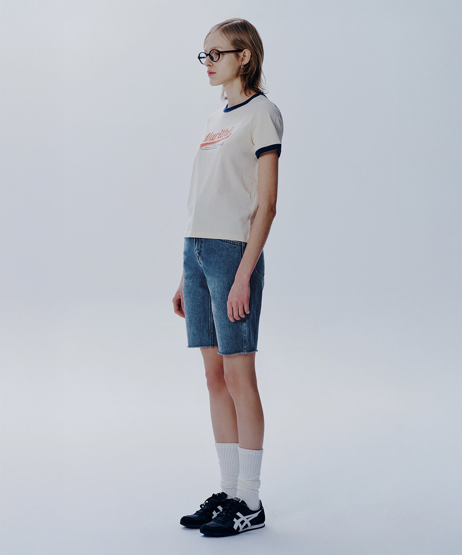 W X-POCKET RAW EDGE HALF DENIM PANTS