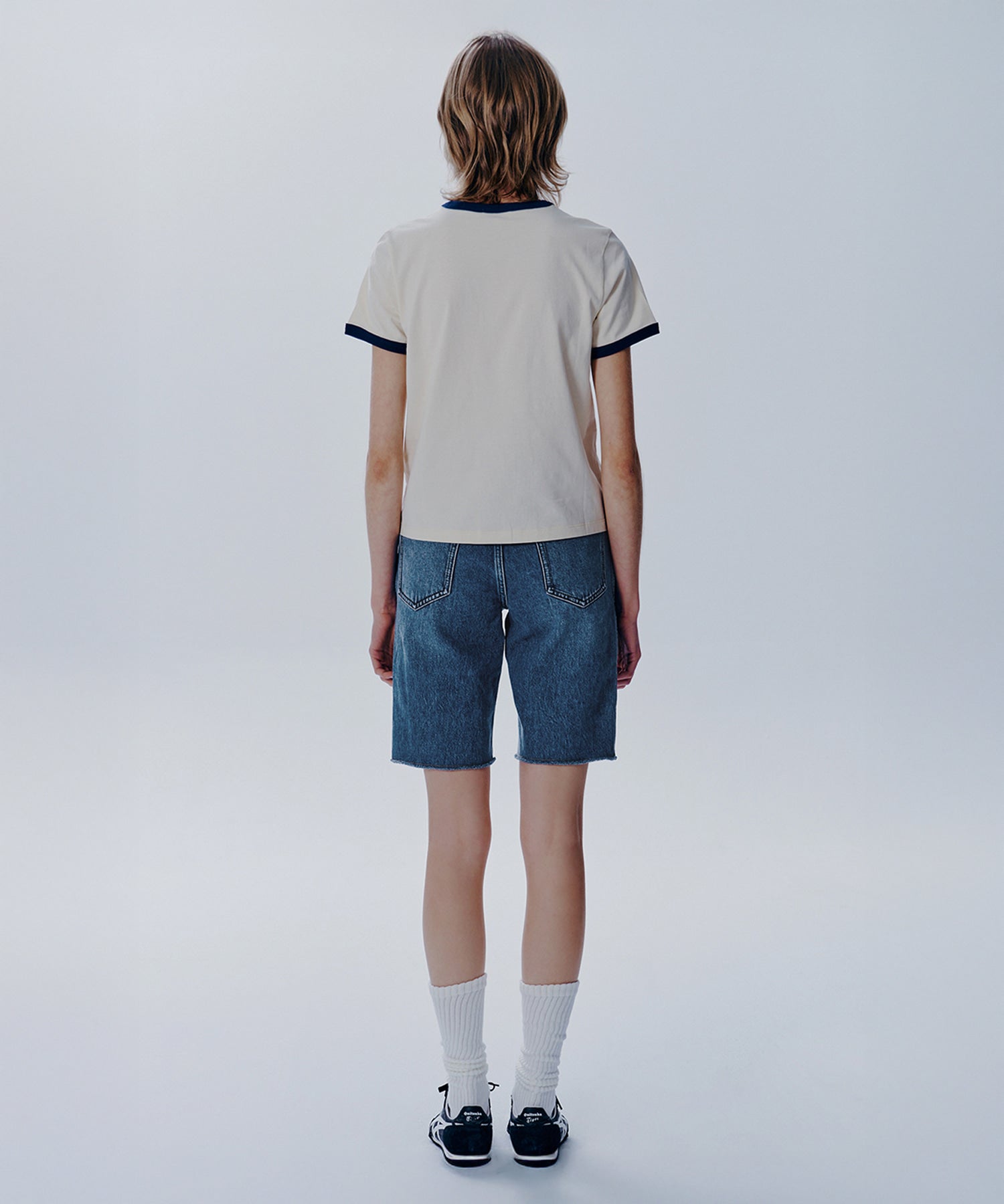 W X-POCKET RAW EDGE HALF DENIM PANTS