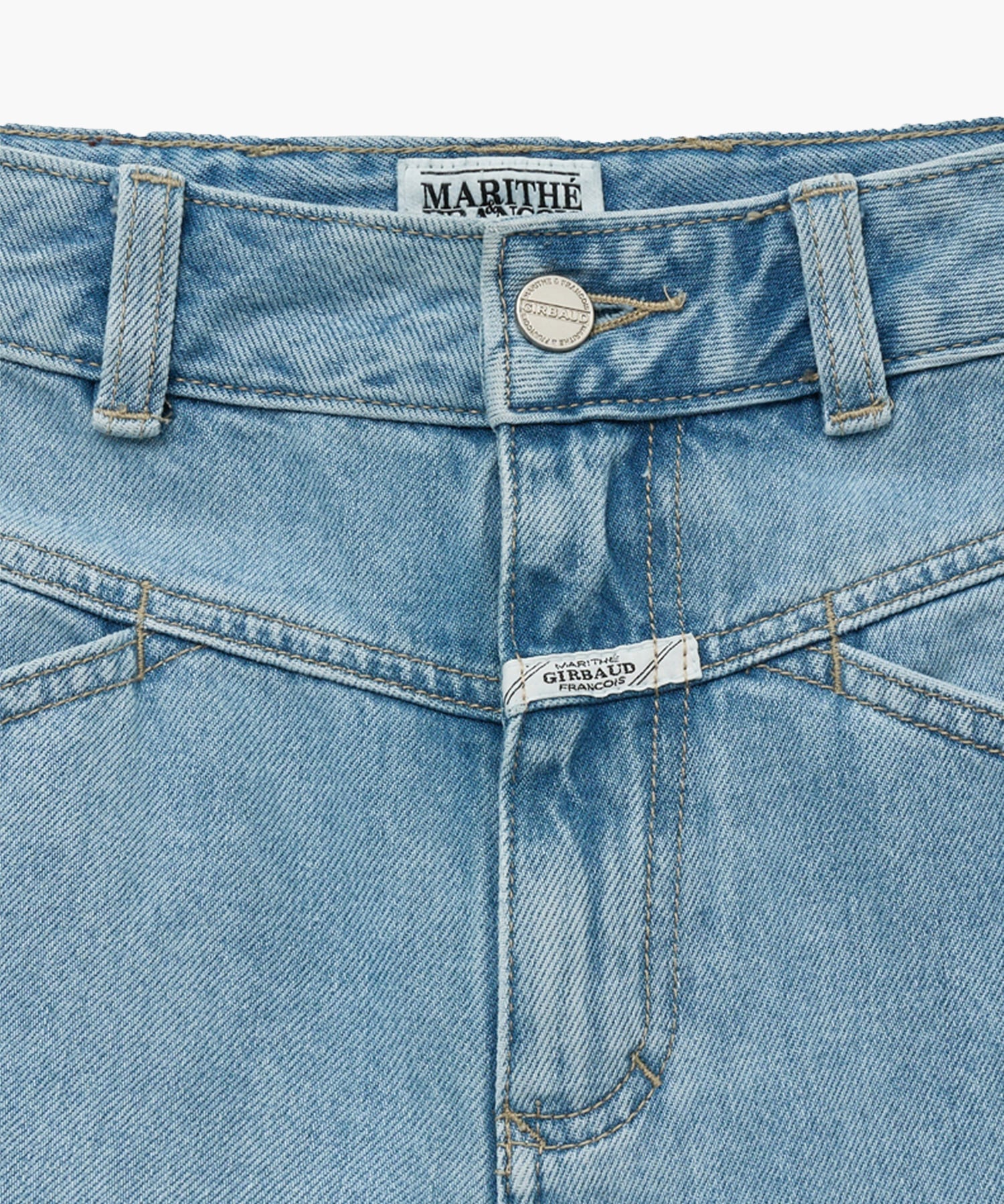 W X-POCKET RAW EDGE HALF DENIM PANTS