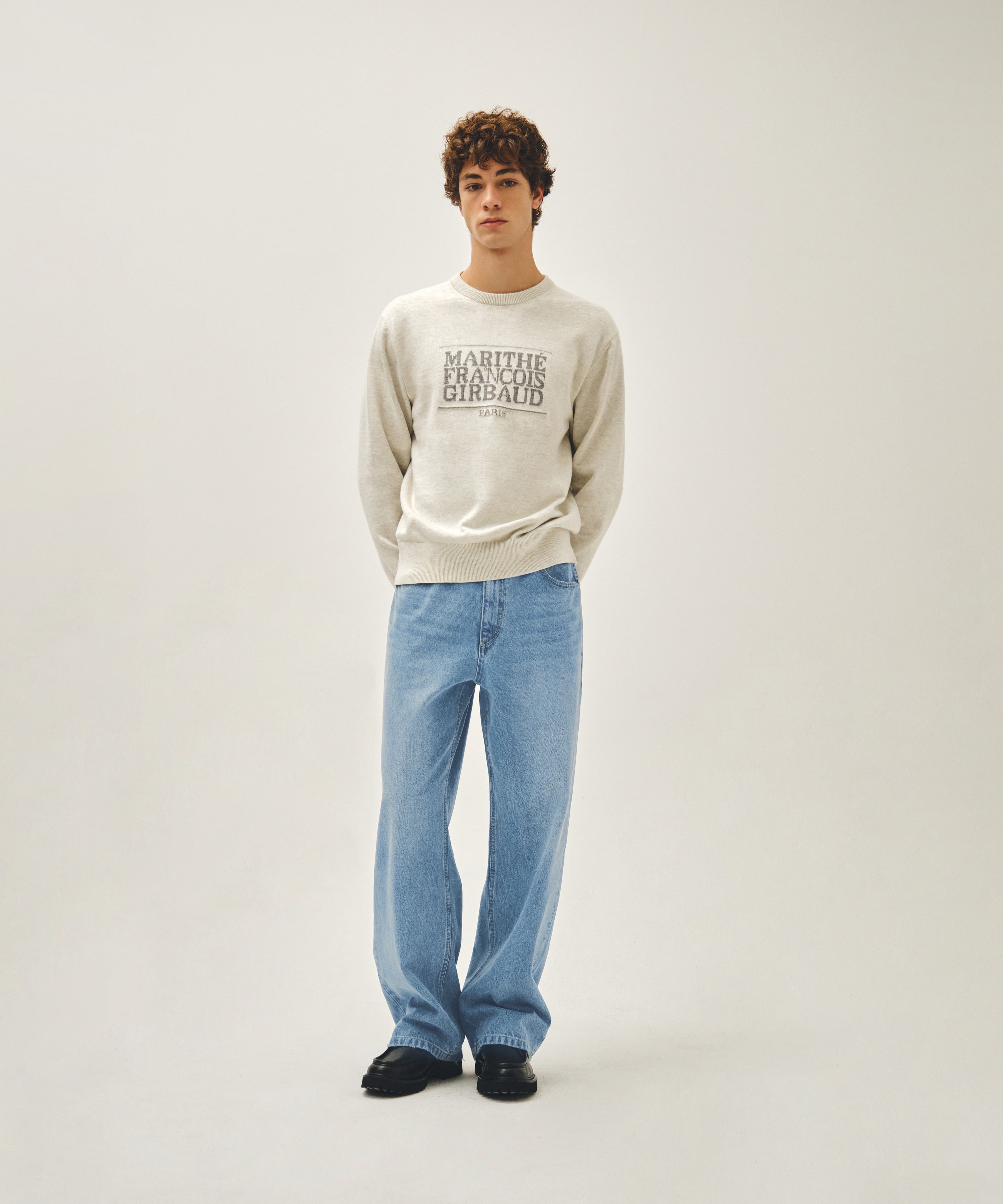 M SEMI-WIDE FIT VINTAGE WASHED DENIM PANTS