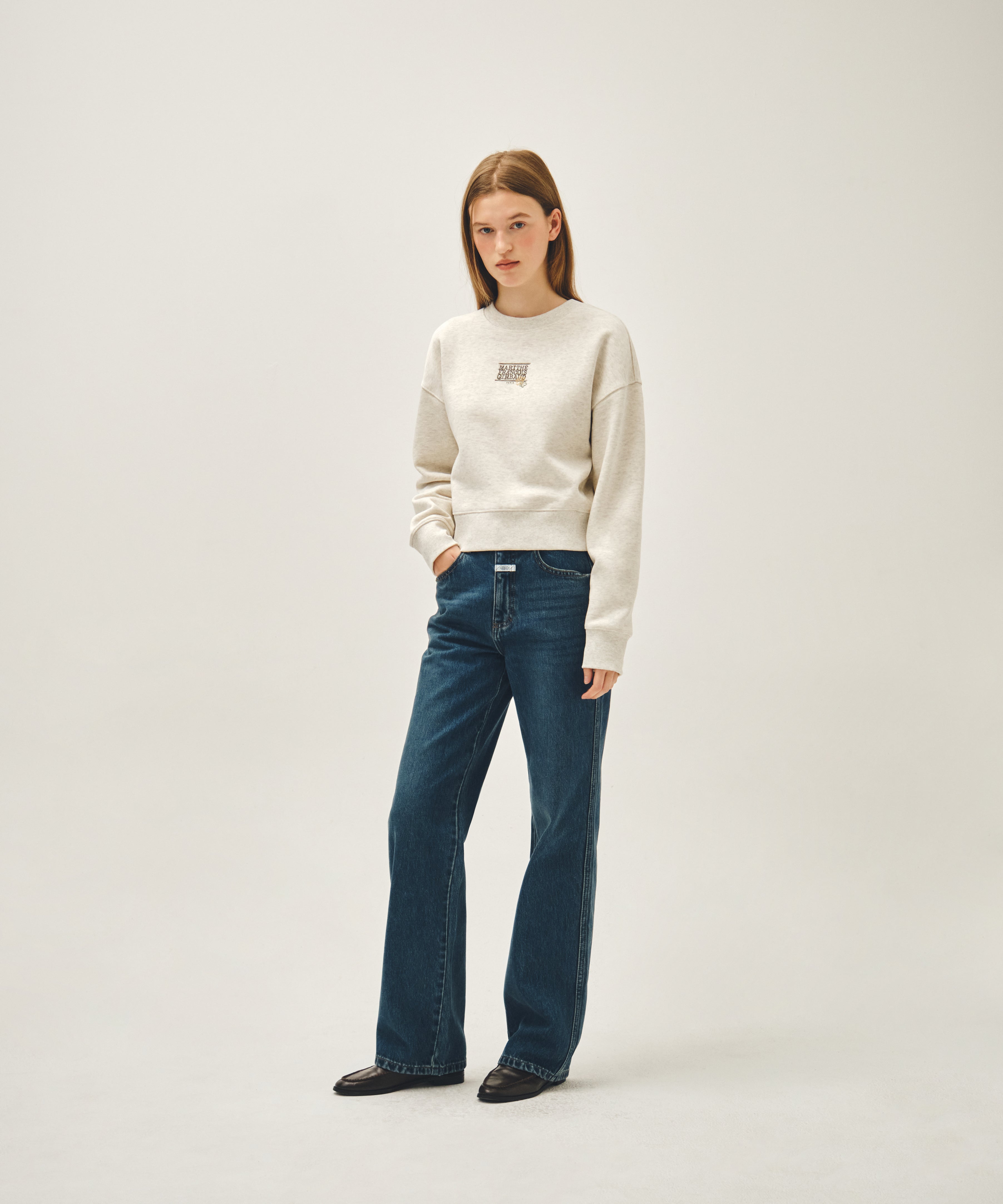 W HIGH STRAIGHT DENIM PANTS