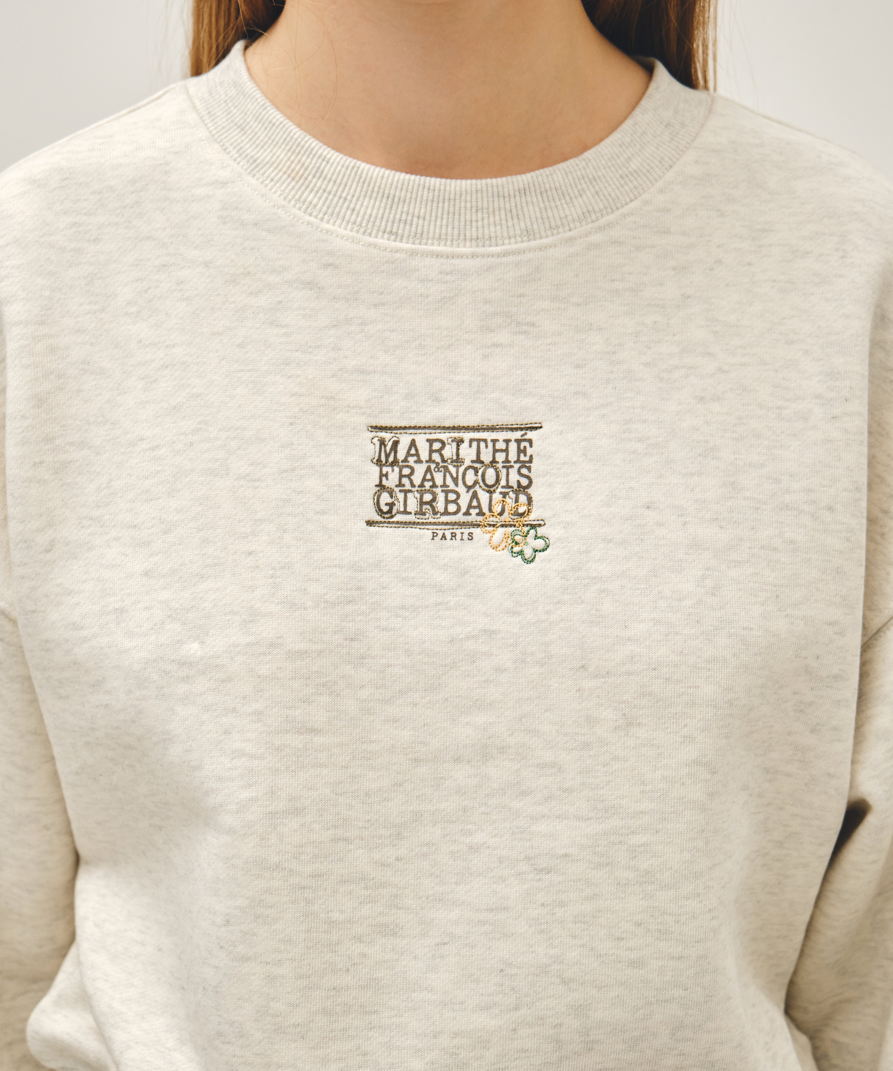 W FLOWER CLASSIC LOGO CROP SWEATSHIRT