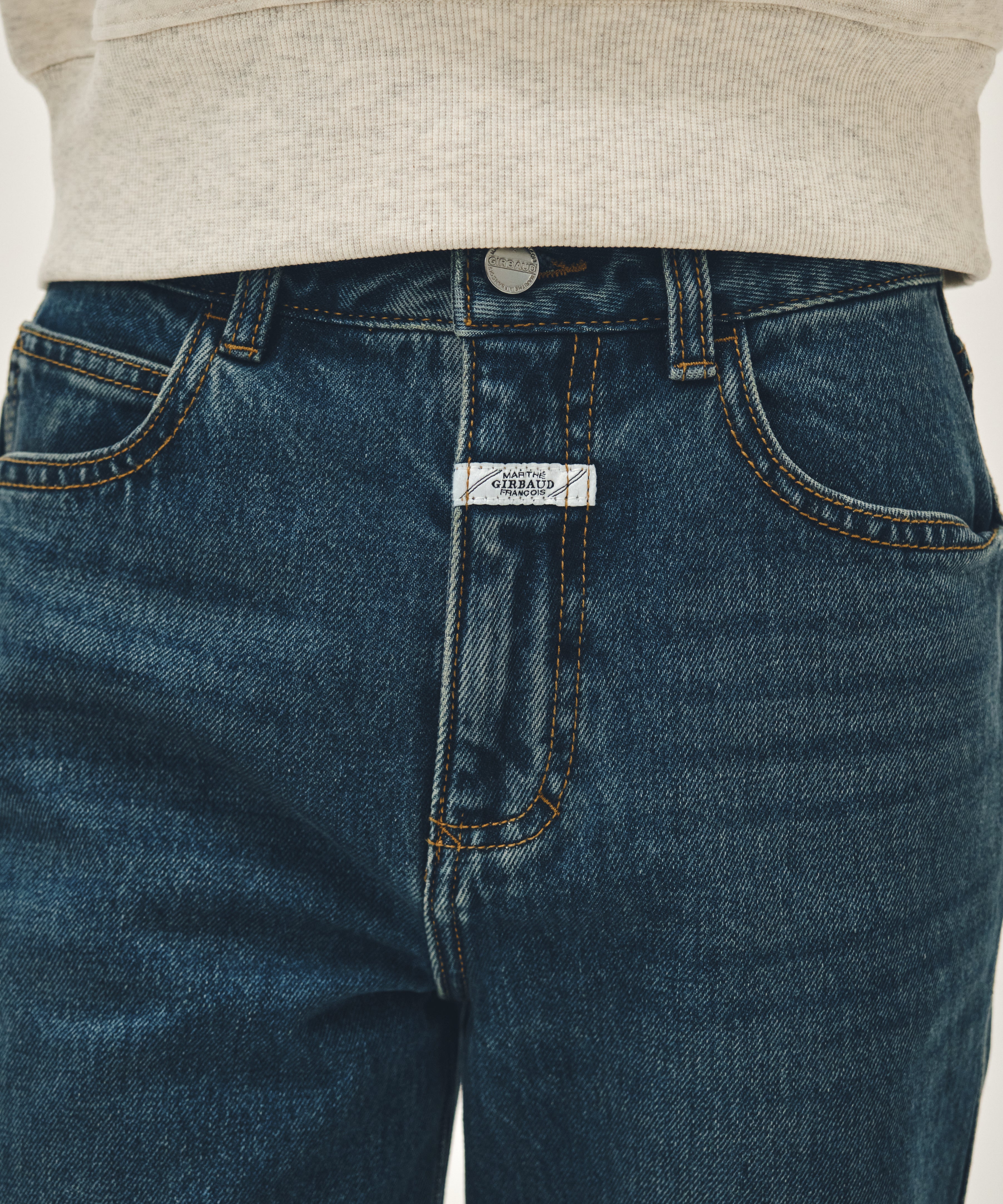 W HIGH STRAIGHT DENIM PANTS