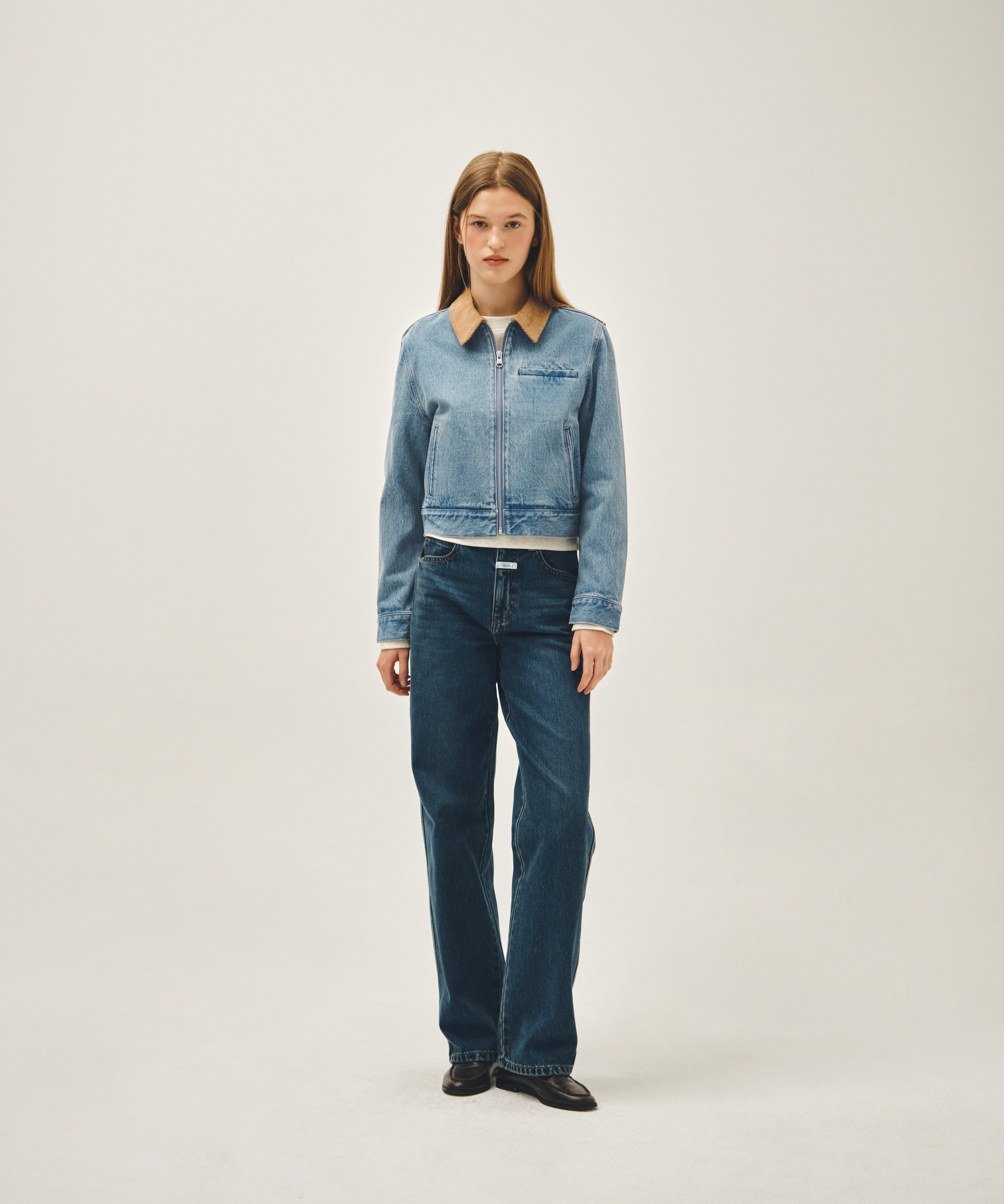 W CROP DENIM BLOUSON JACKET