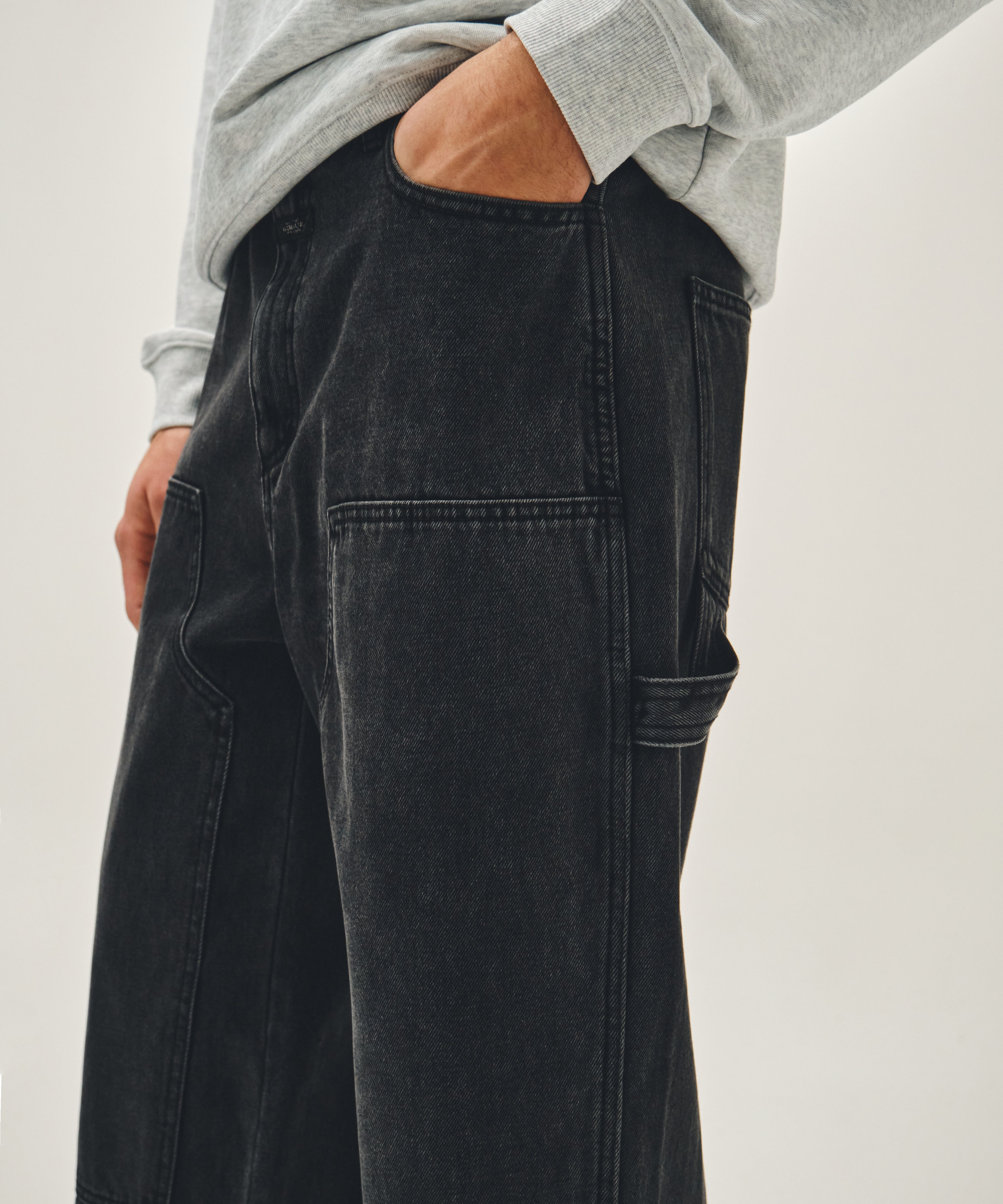 M DOUBLE KNEE DENIM PANTS