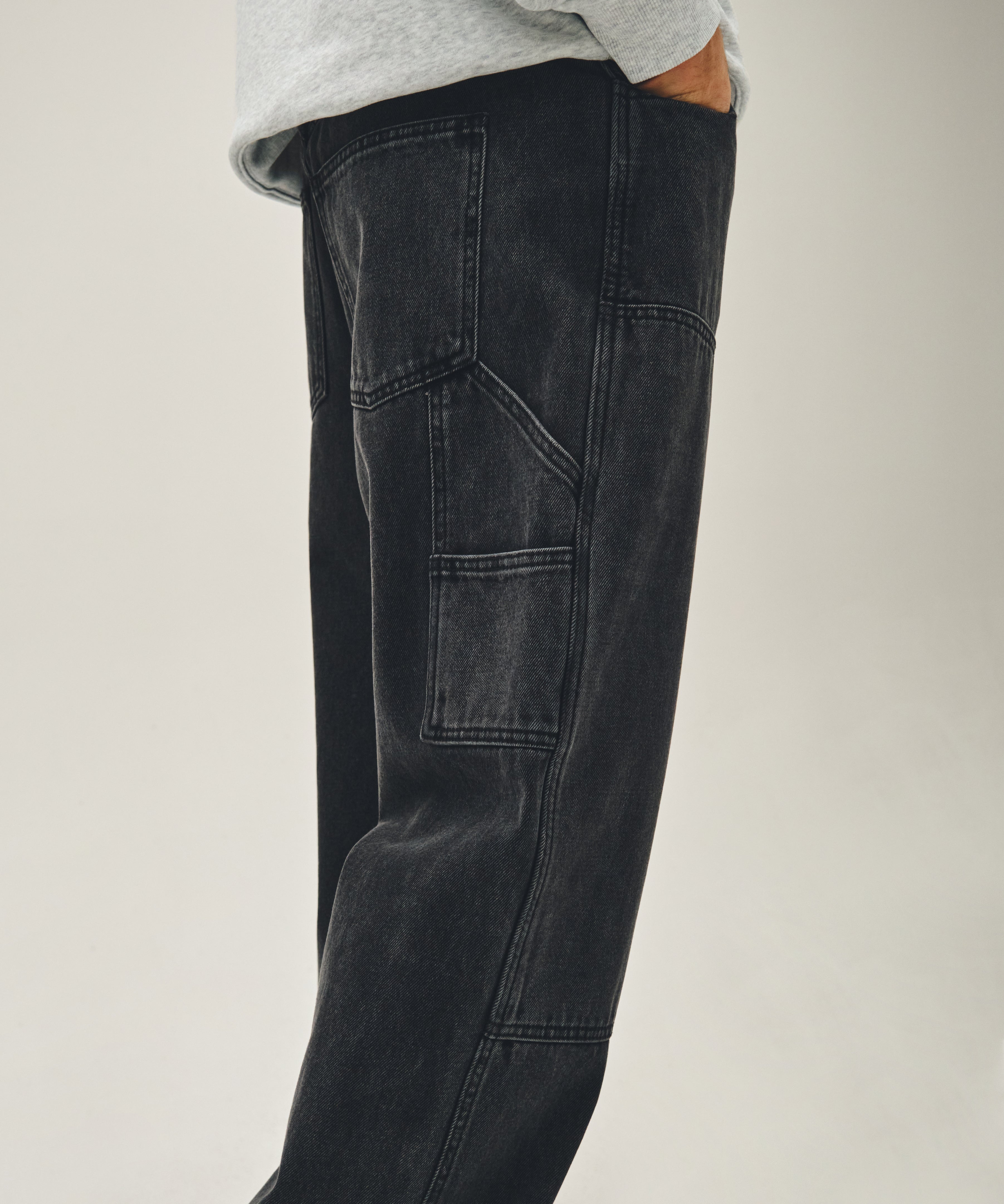 M DOUBLE KNEE DENIM PANTS