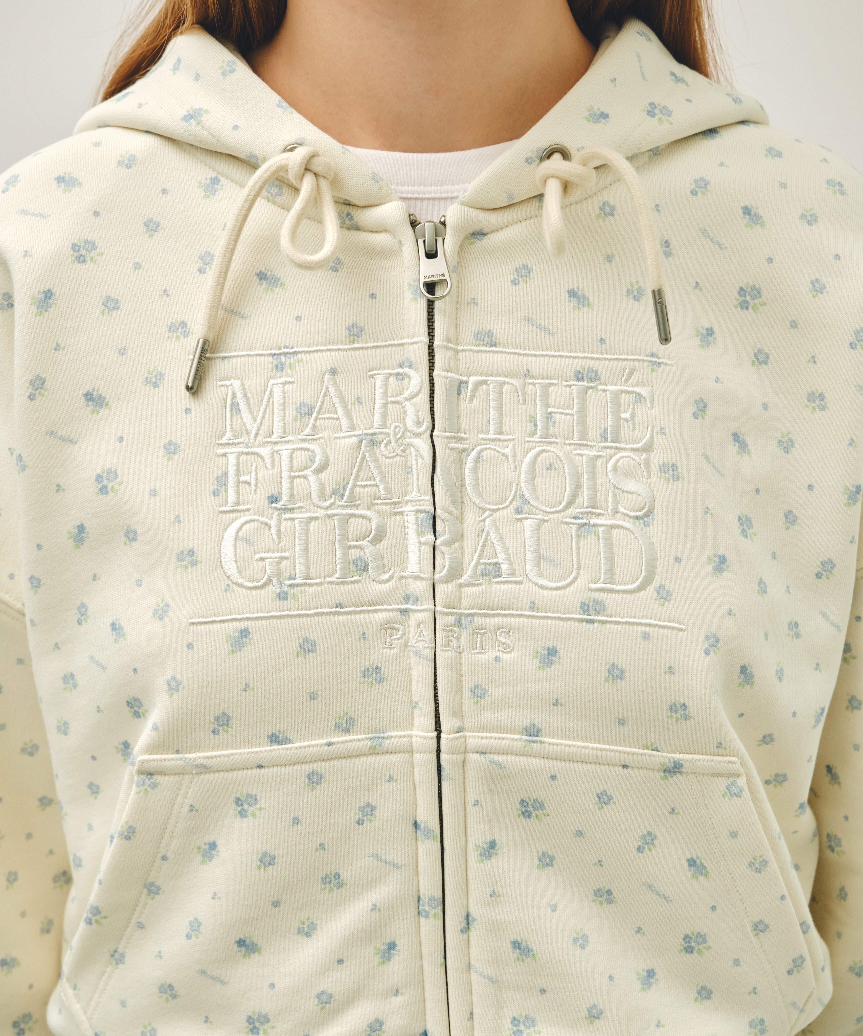 W CLASSIC LOGO CROP HOODIE ZIPUP