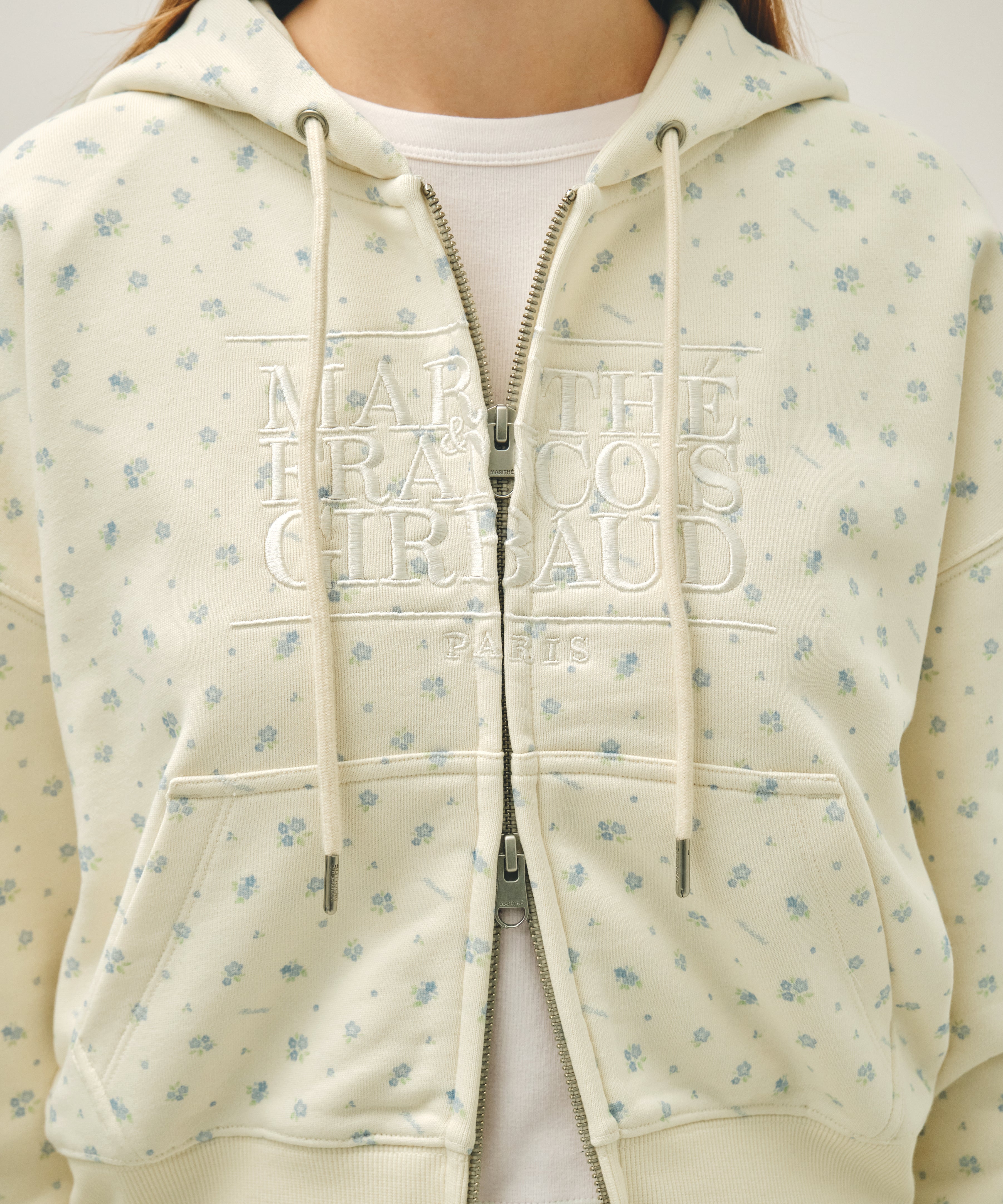 W CLASSIC LOGO CROP HOODIE ZIPUP