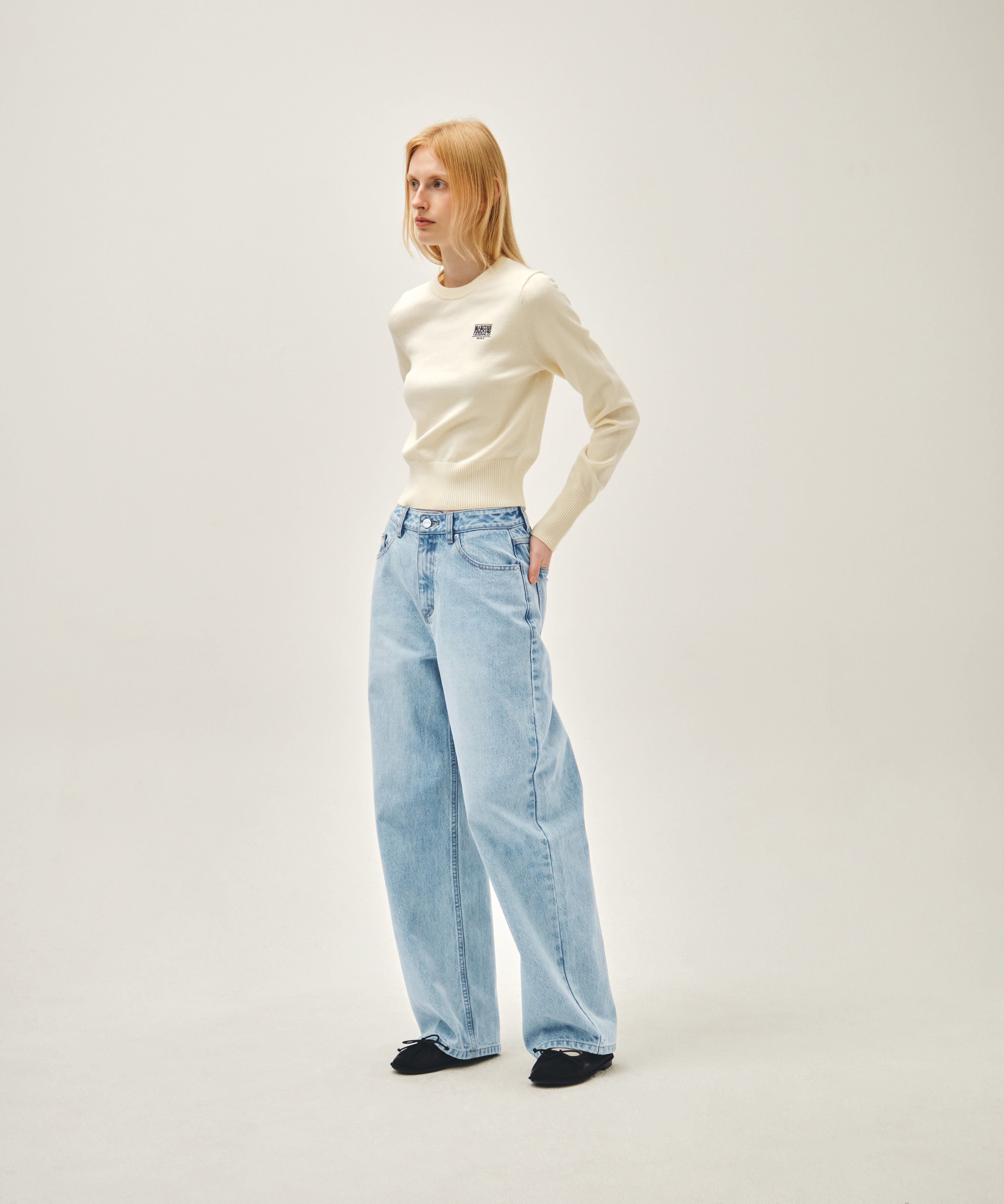 W CURVED DENIM PANTS