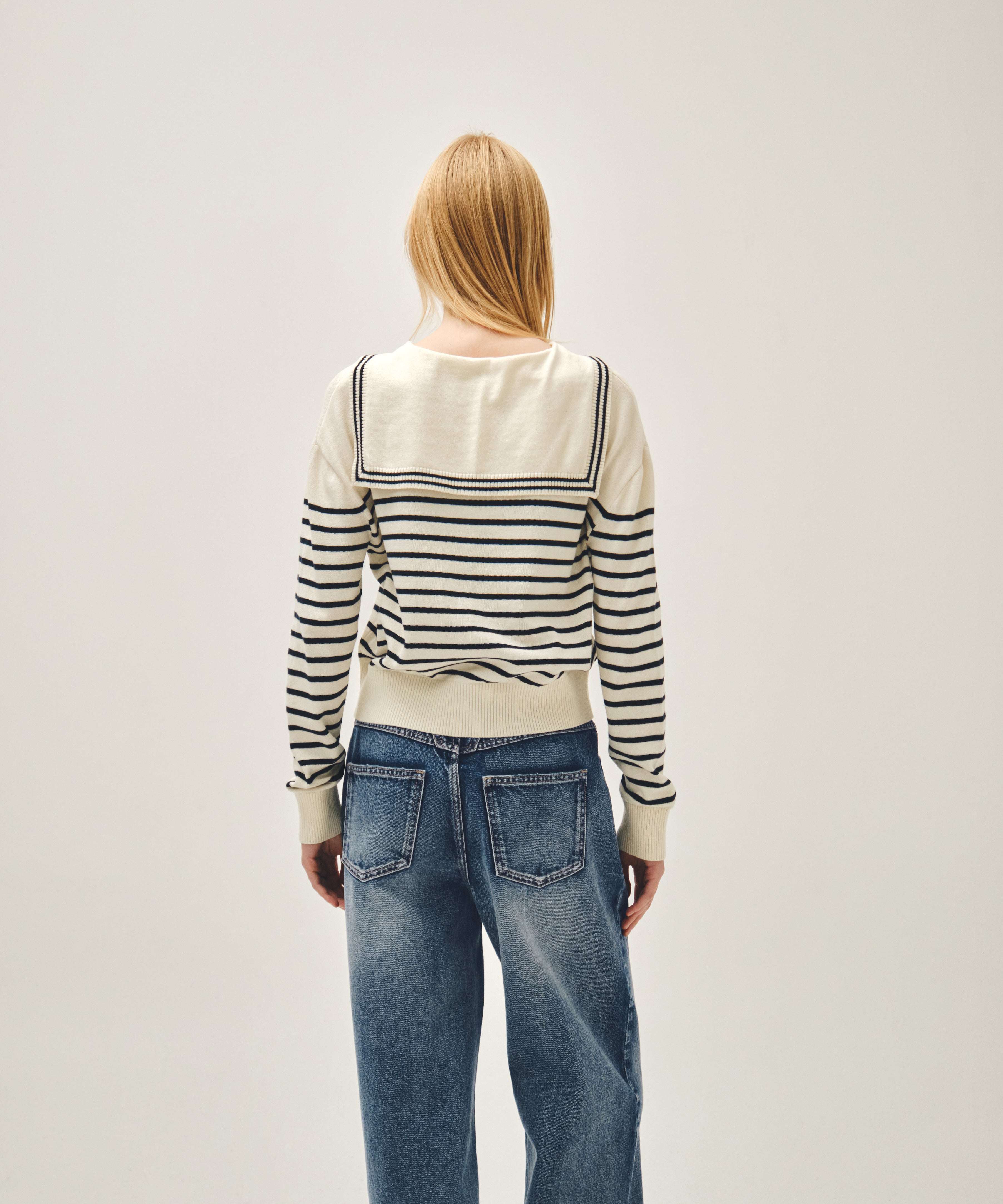 W WIDE FIT VINTAGE WASHED DENIM PANTS