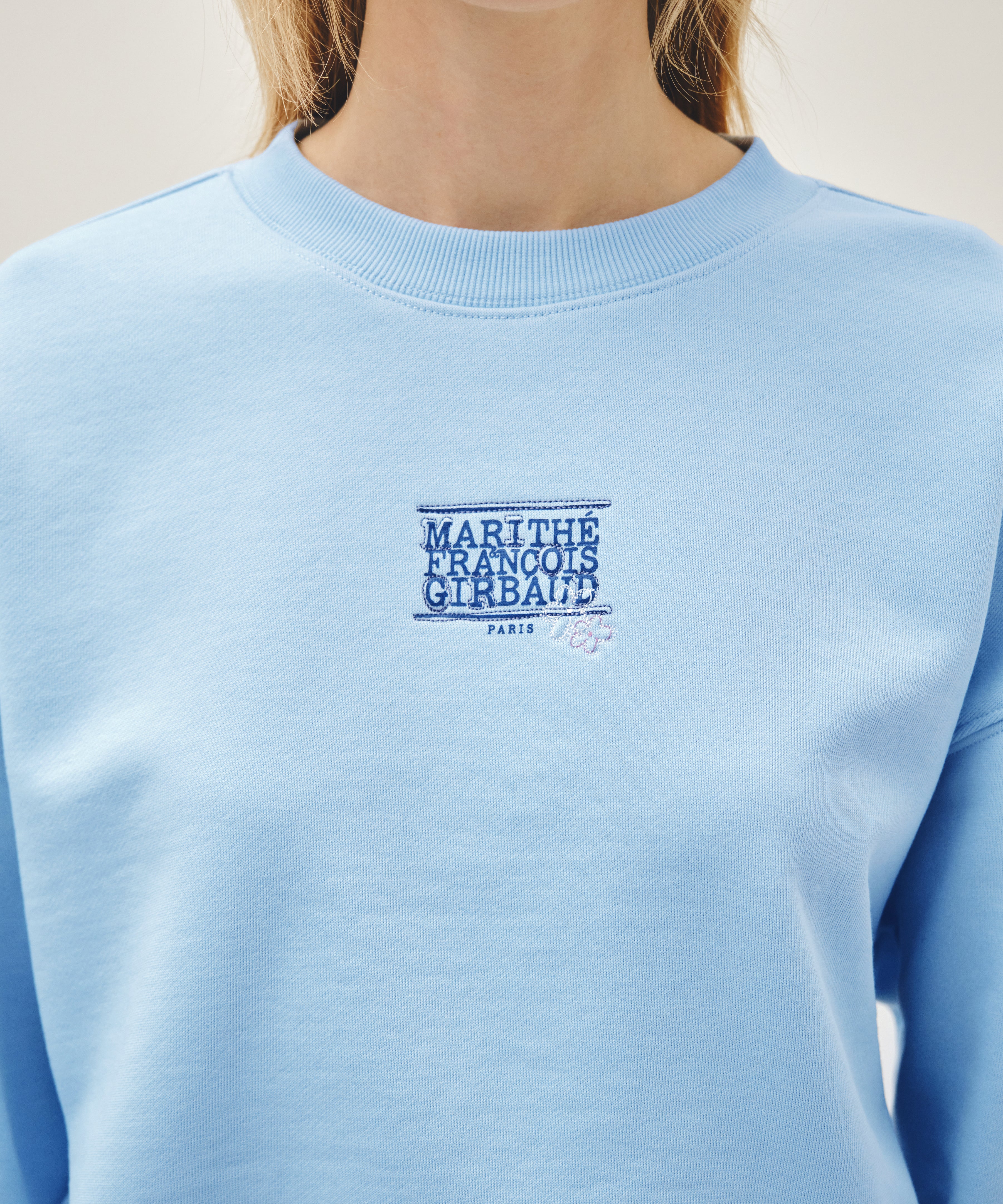 W FLOWER CLASSIC LOGO CROP SWEATSHIRT