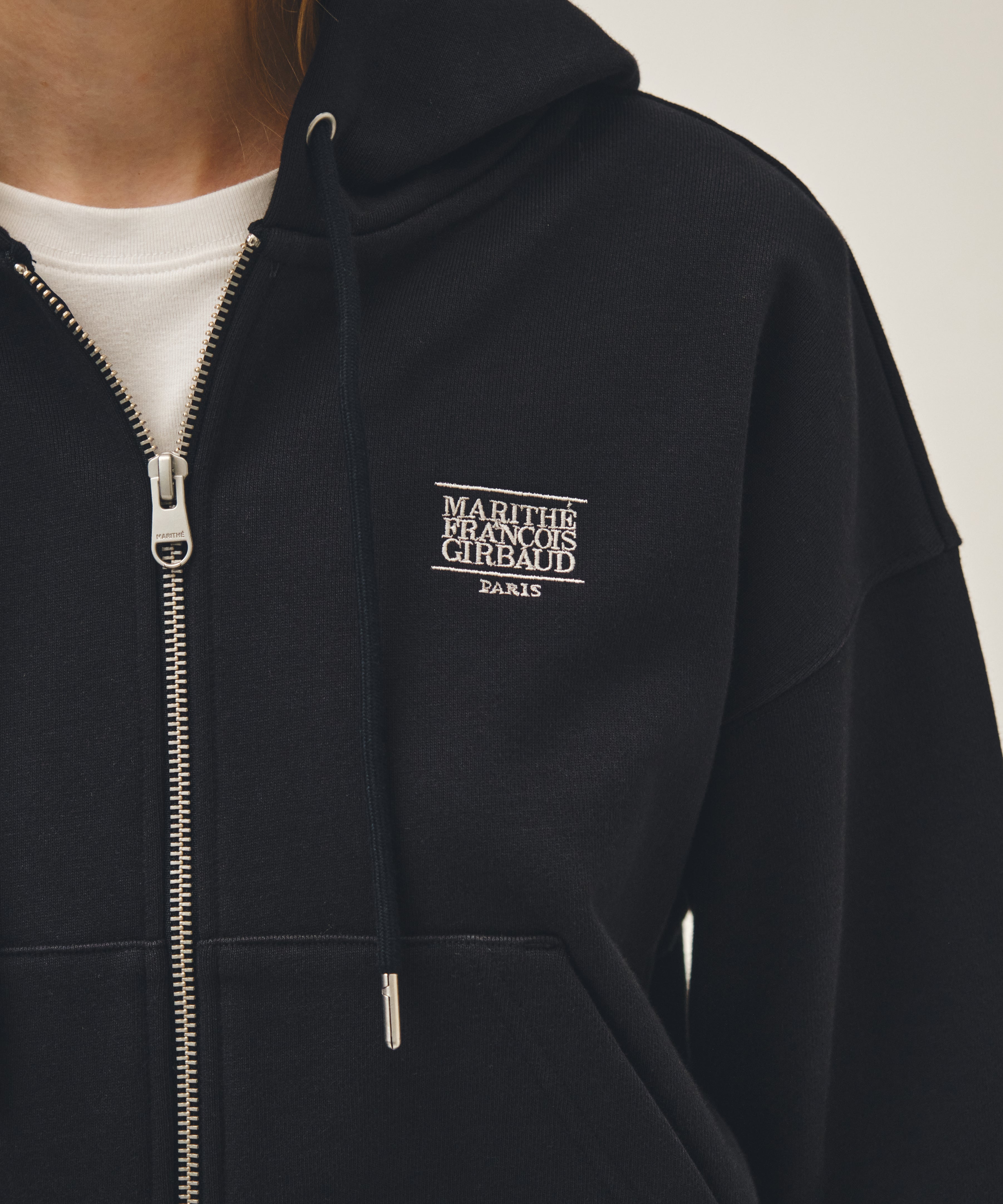 W BACK CLASSIC LOGO CROP HOODIE ZIPUP