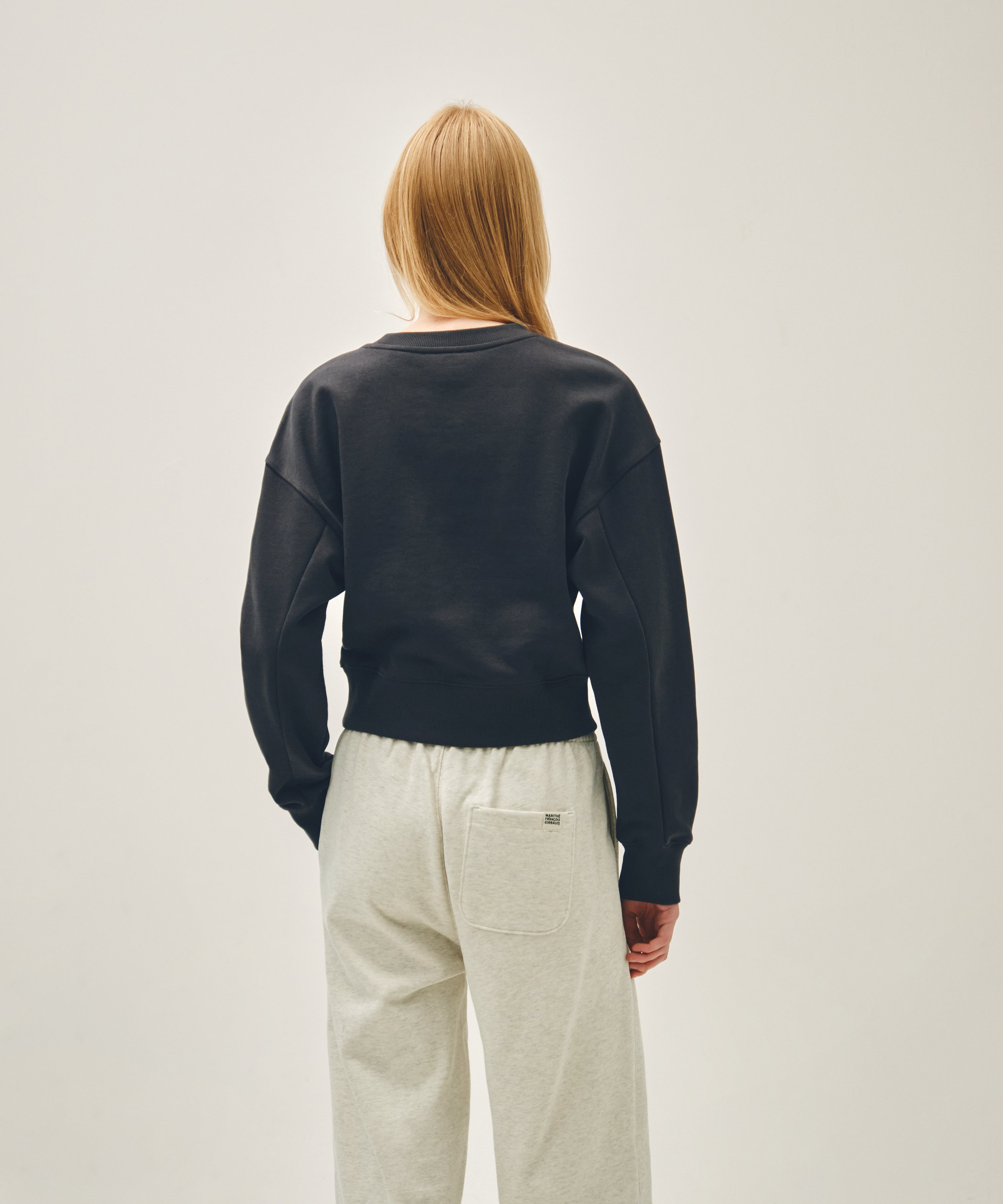 W FLOWER CLASSIC LOGO CROP SWEATSHIRT