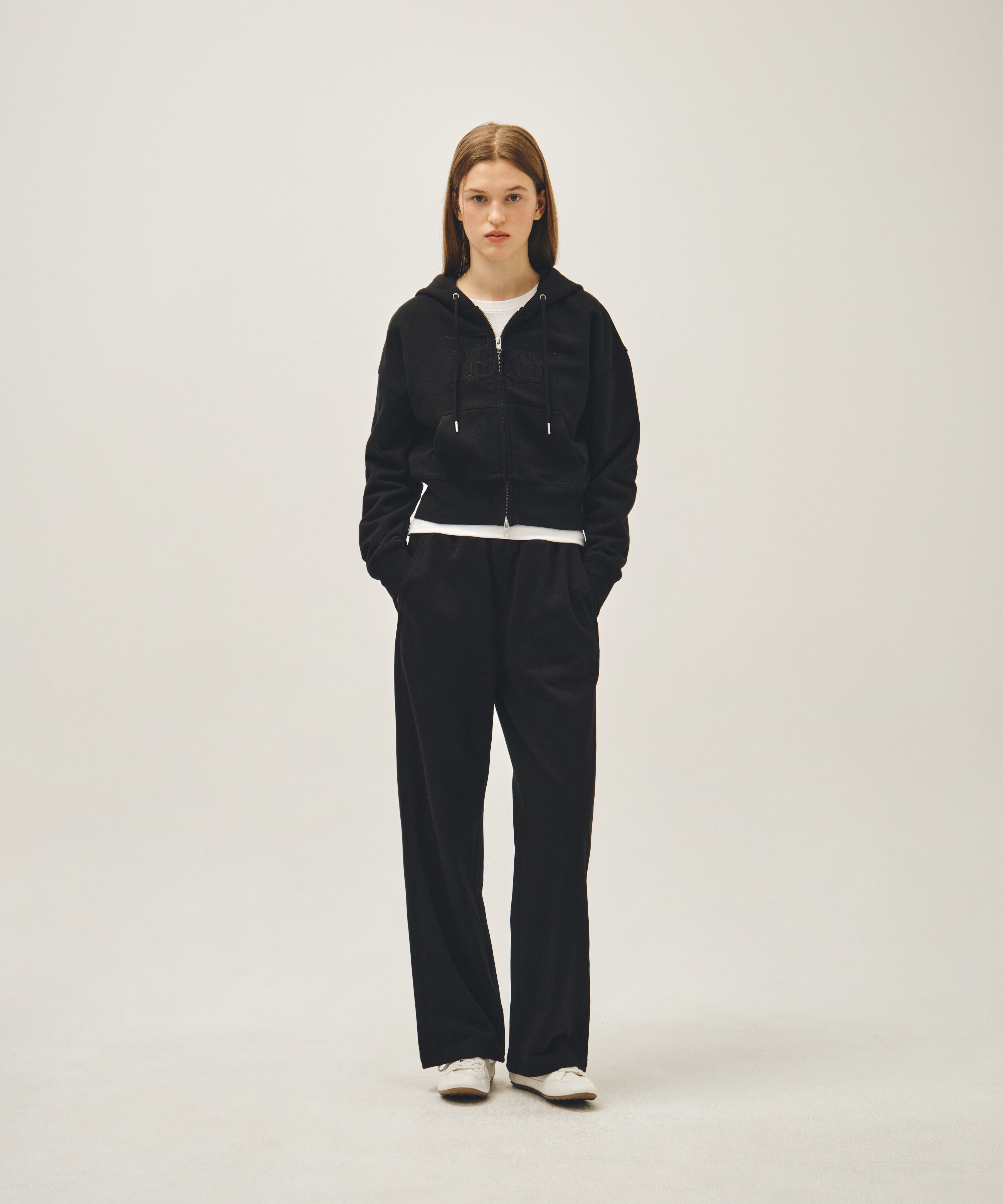 W CLASSIC LOGO CROP HOODIE ZIPUP