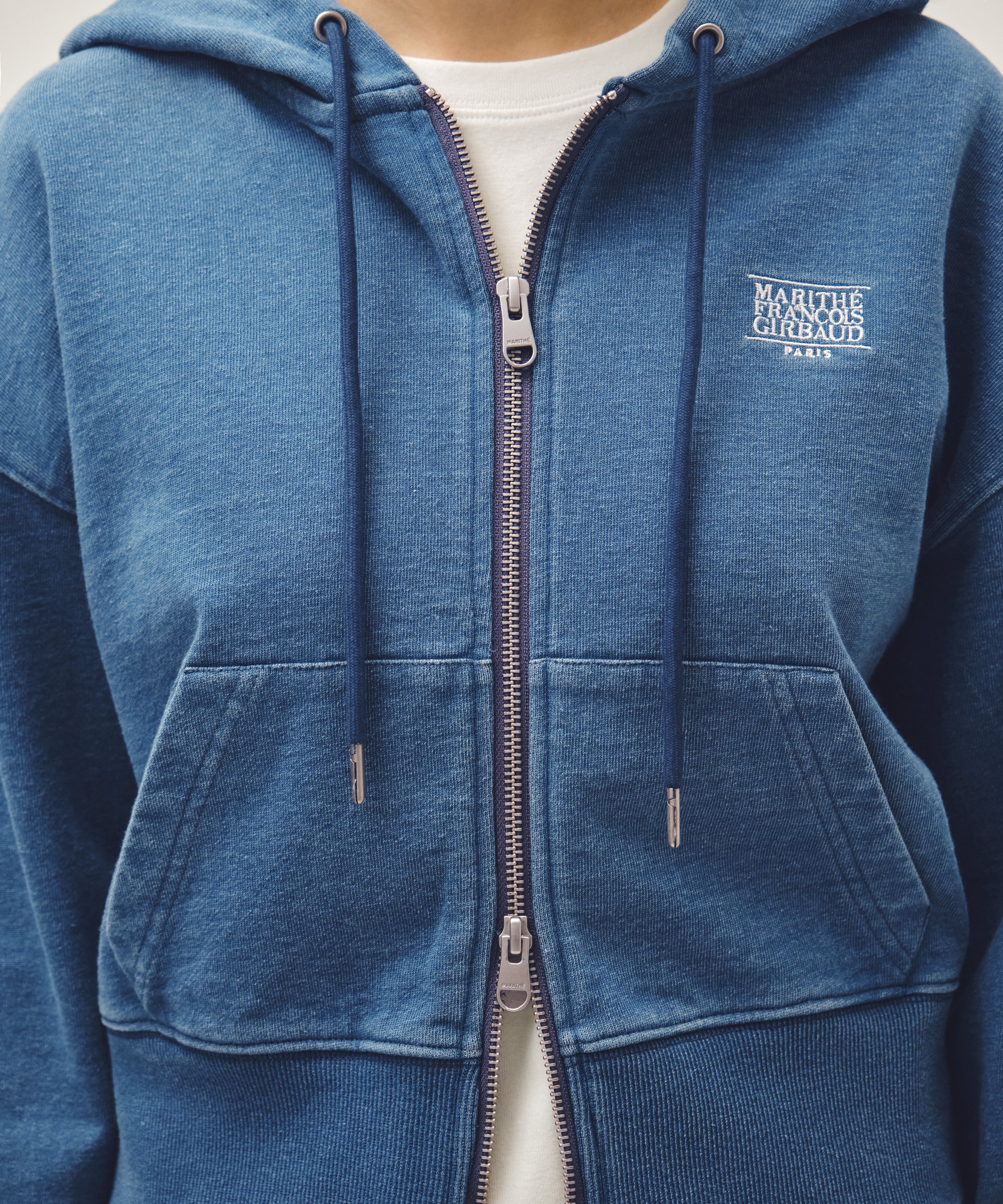 W BACK CLASSIC LOGO CROP HOODIE ZIPUP