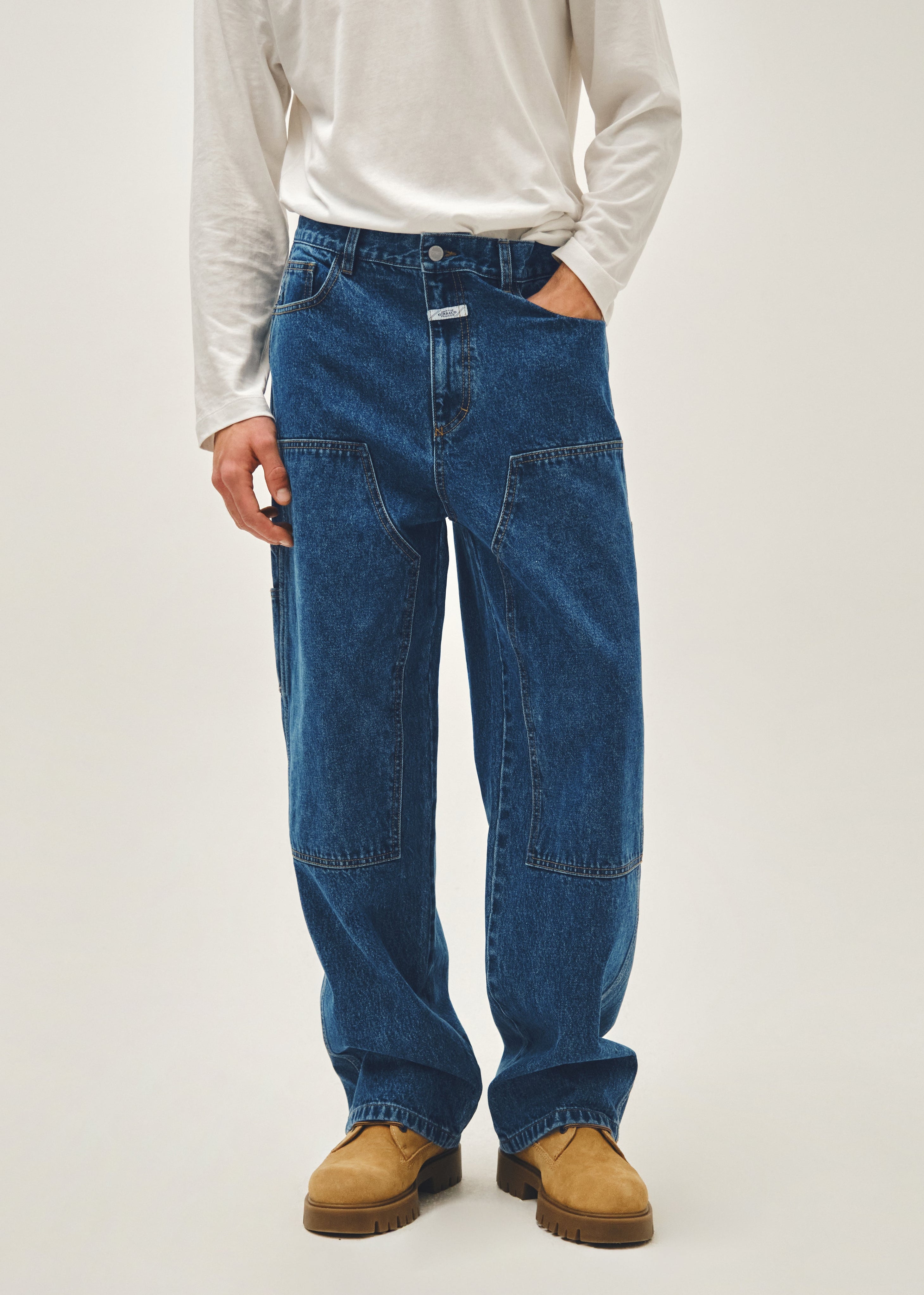 M DOUBLE KNEE DENIM PANTS