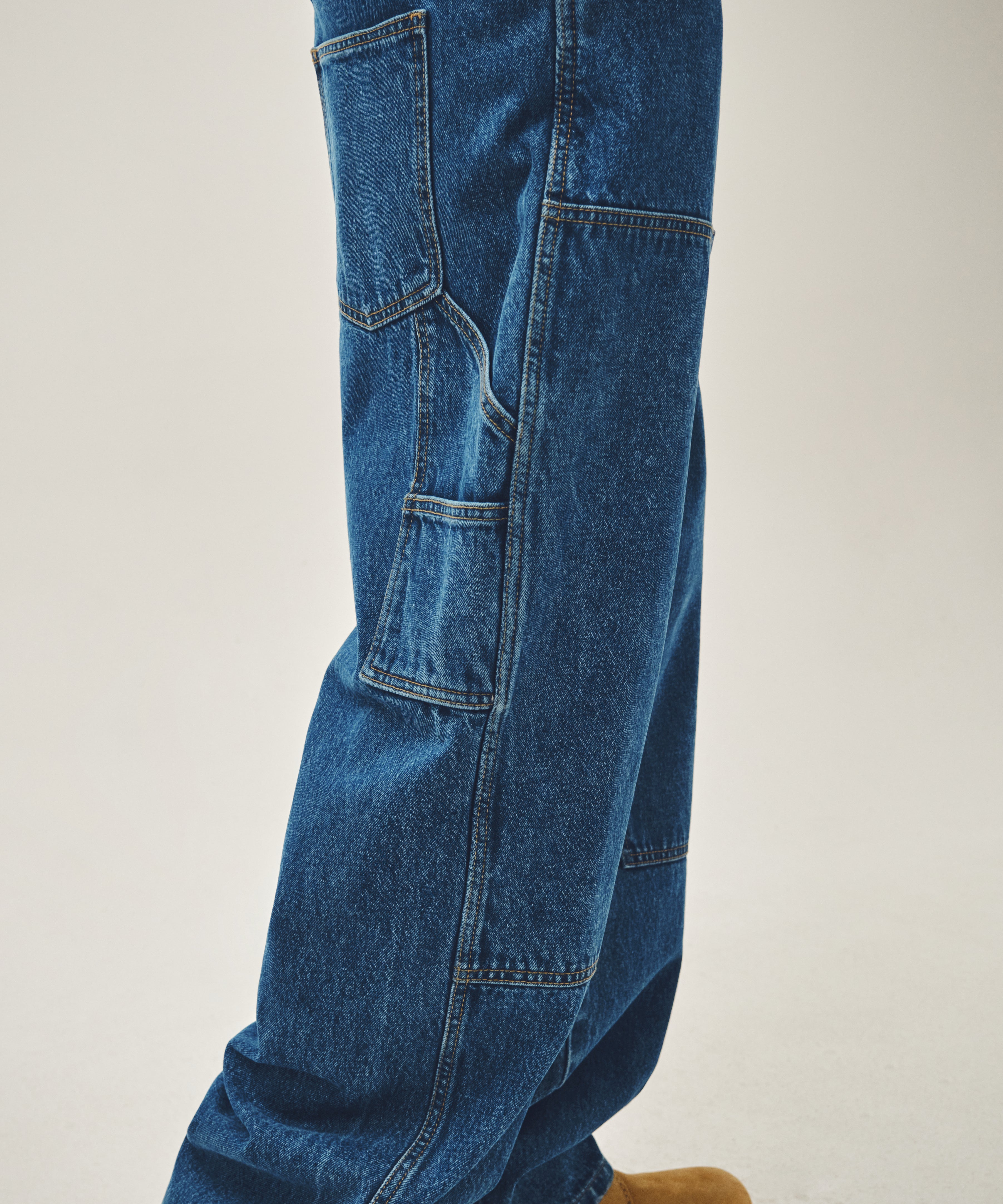 M DOUBLE KNEE DENIM PANTS