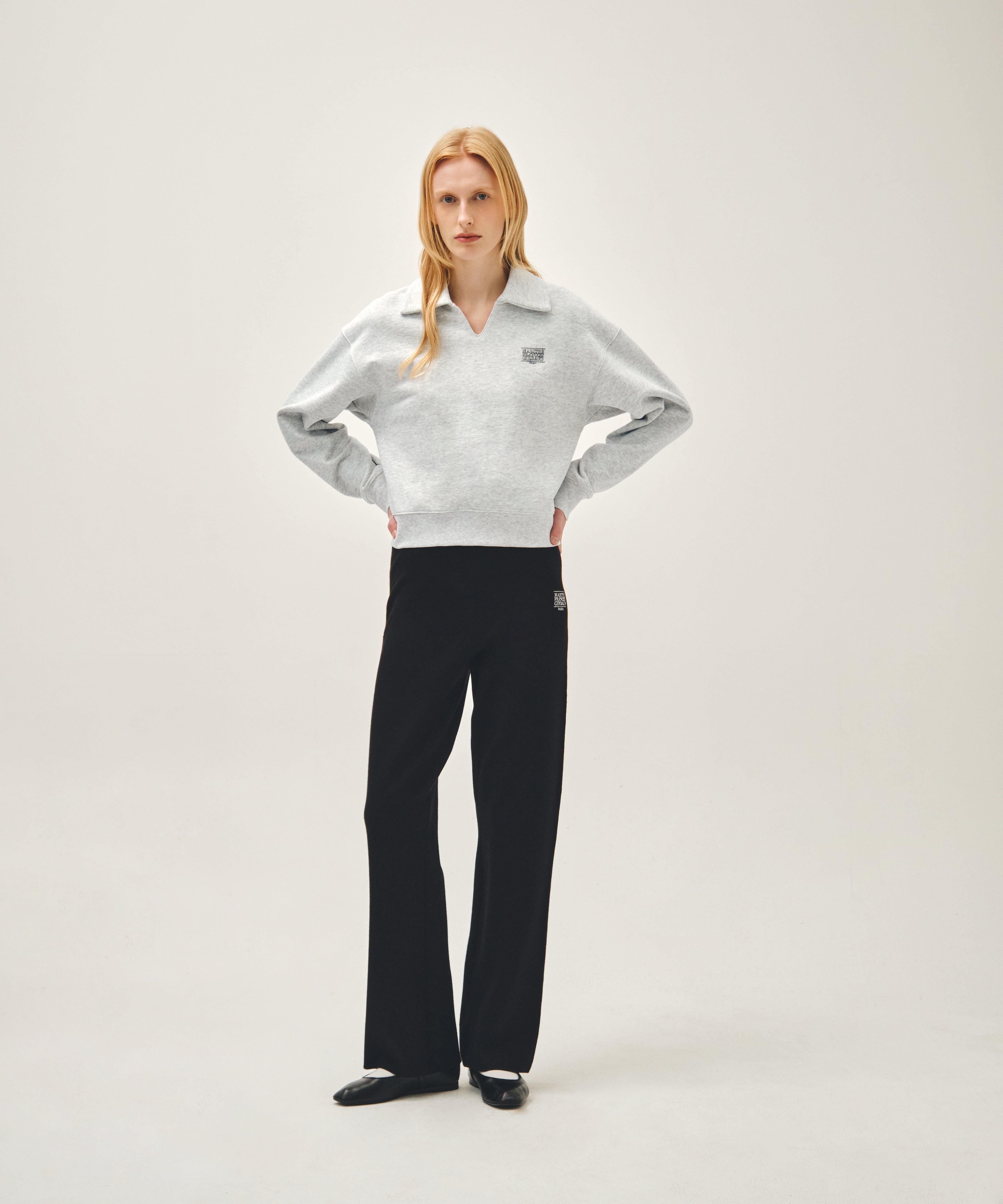 W DOODLE CLASSIC LOGO COLLAR SWEATSHIRT