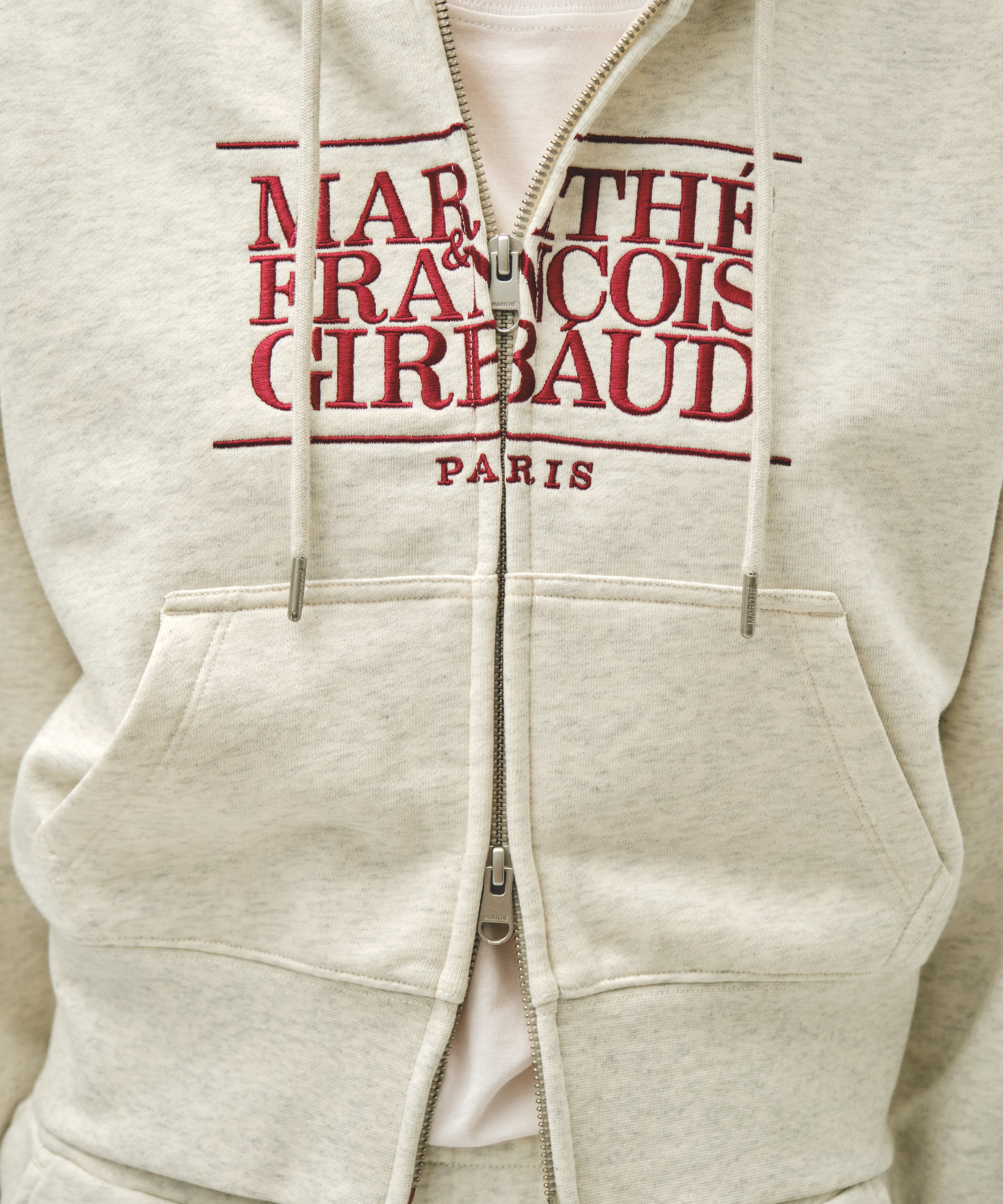 W CLASSIC LOGO CROP HOODIE ZIPUP