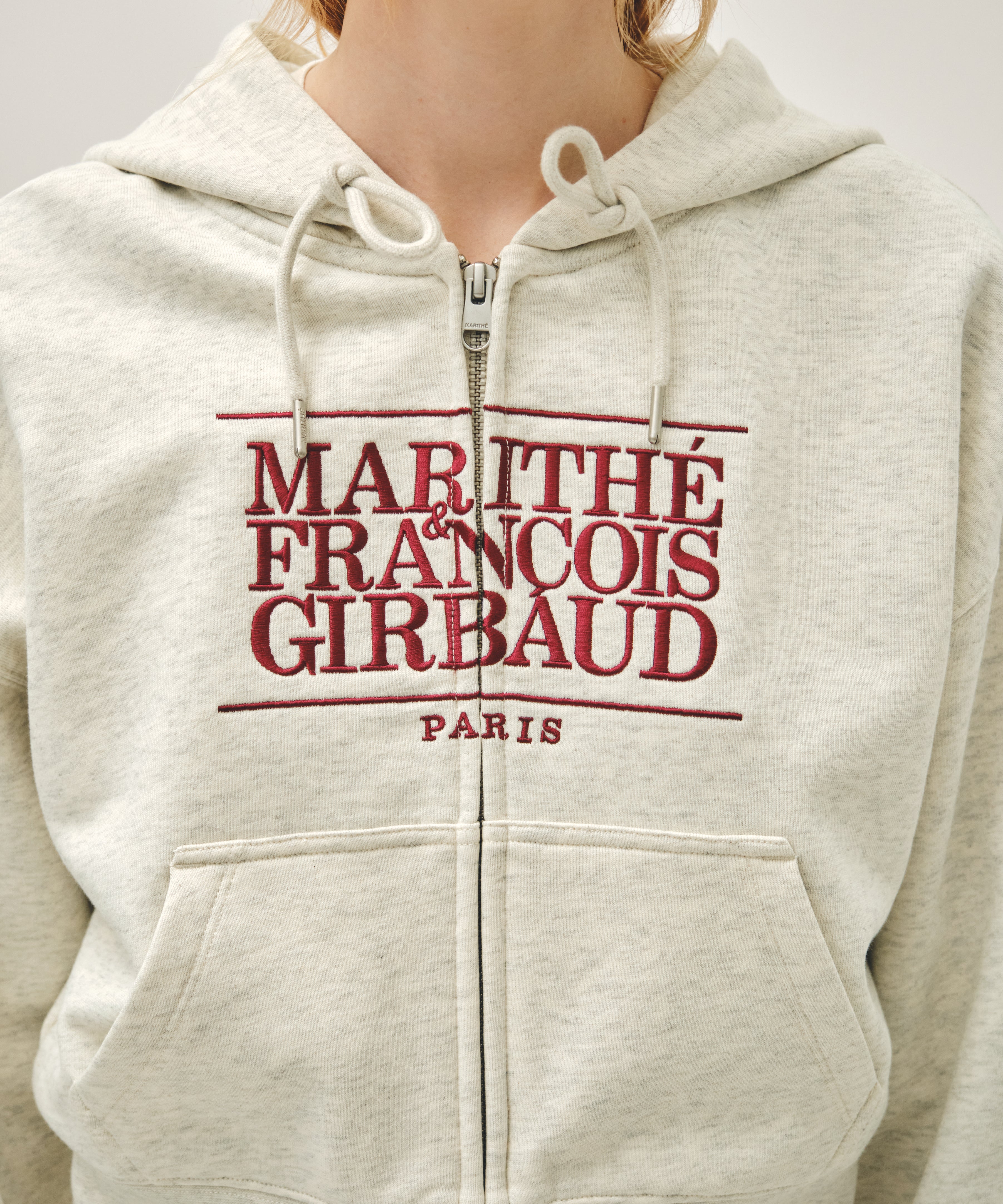 W CLASSIC LOGO CROP HOODIE ZIPUP