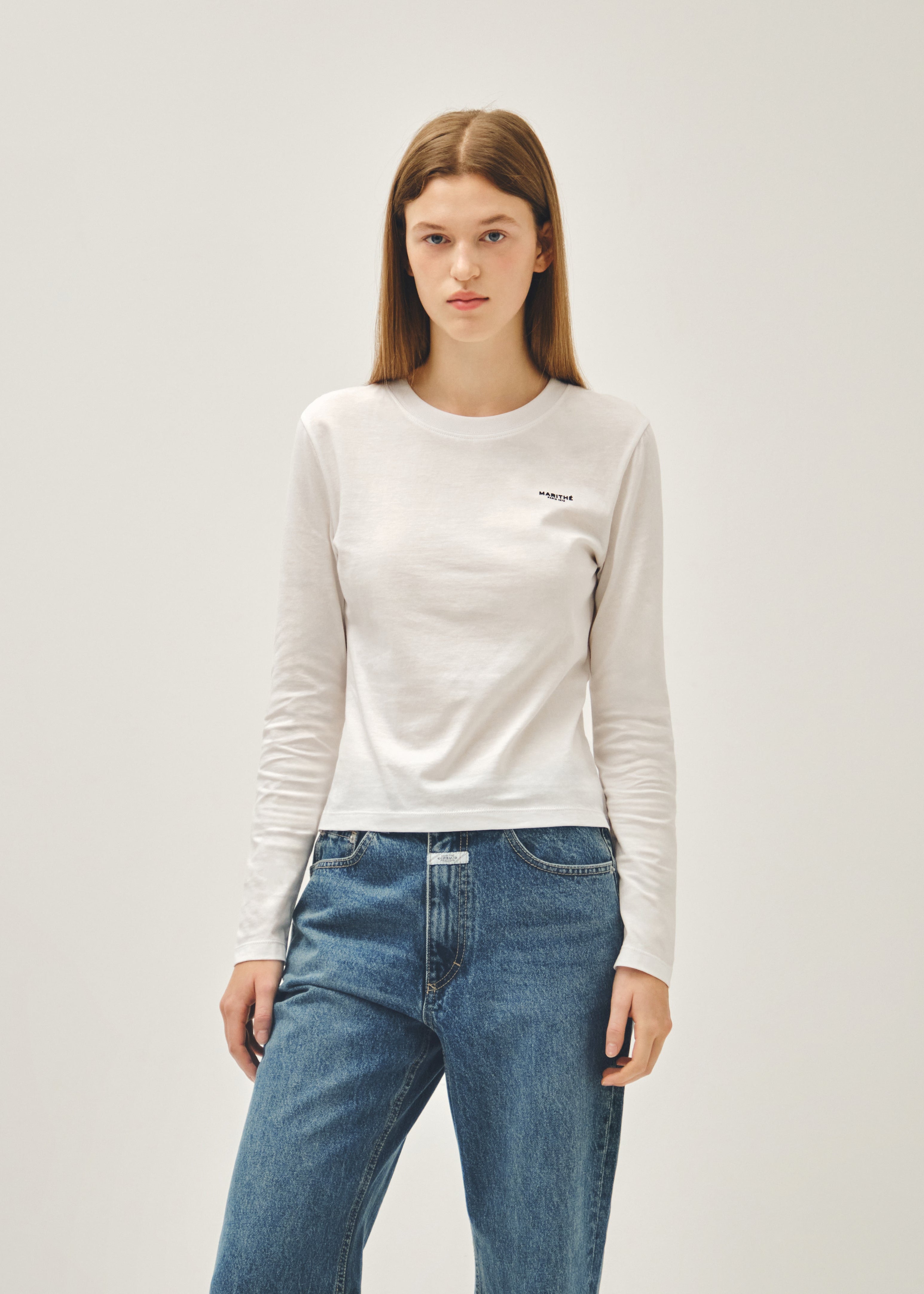 W REGULAR LOGO SLIM LONG SLEEVE TEE