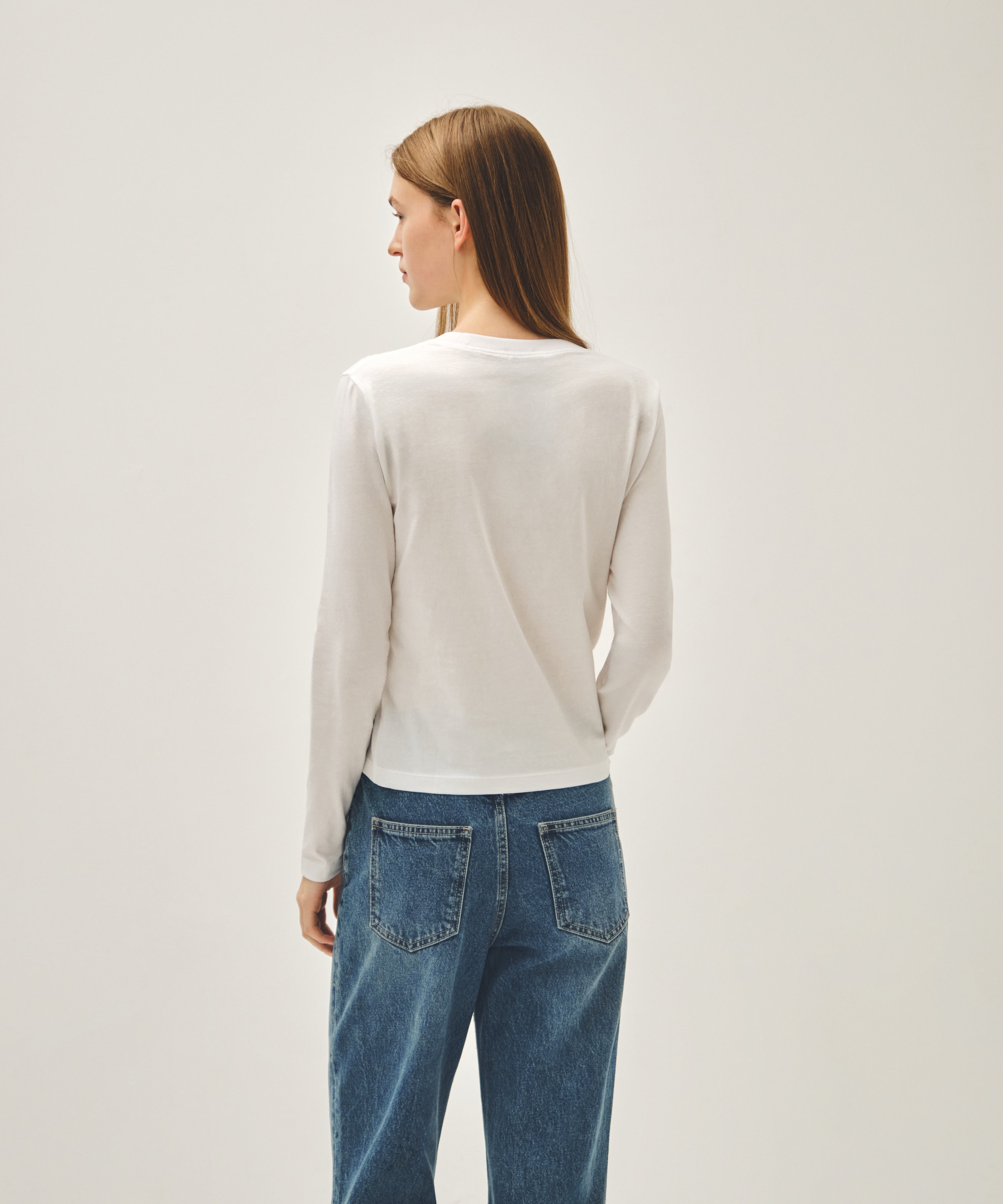 W REGULAR LOGO SLIM LONG SLEEVE TEE