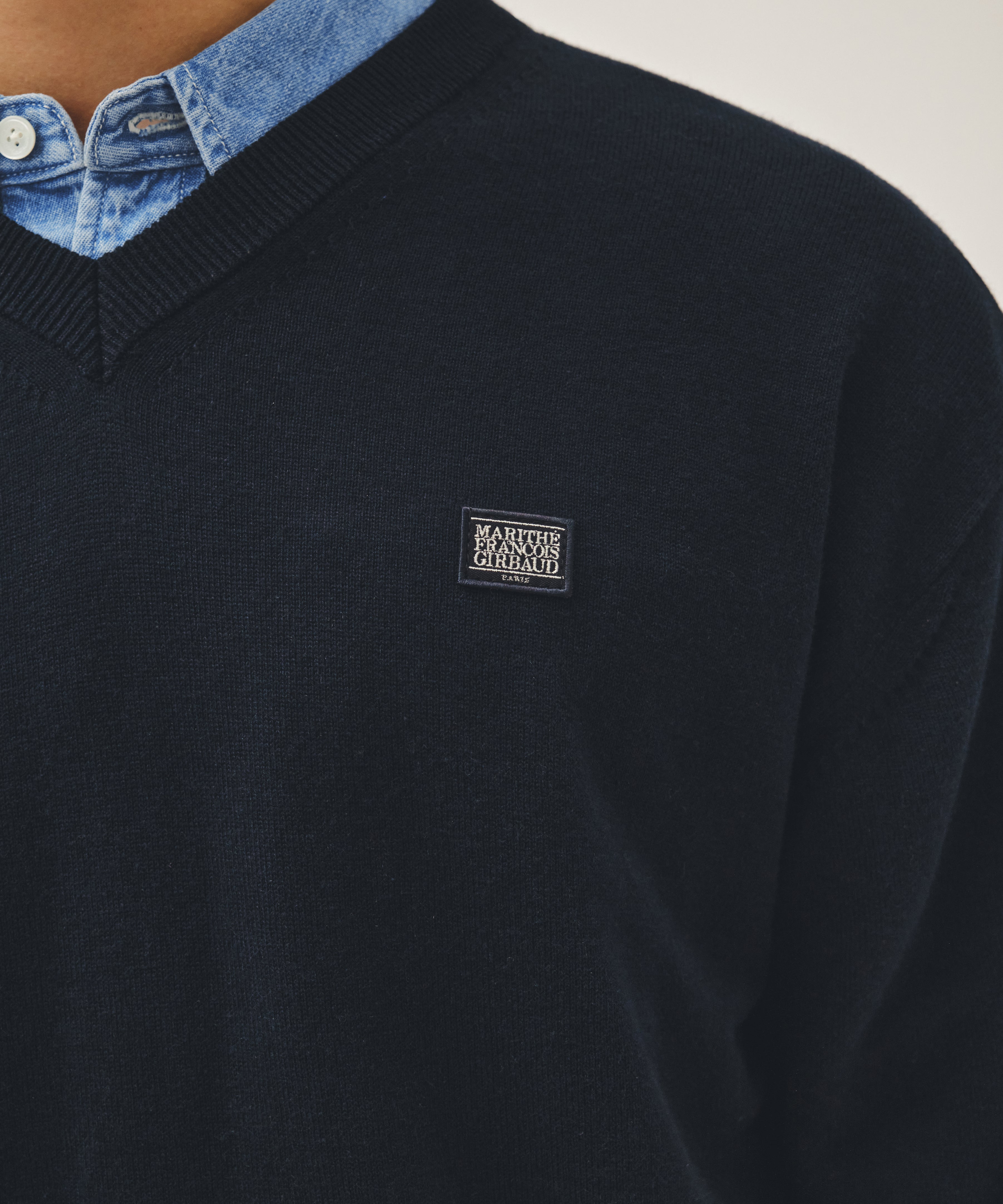 V-NECK WAPPEN KNIT PULLOVER