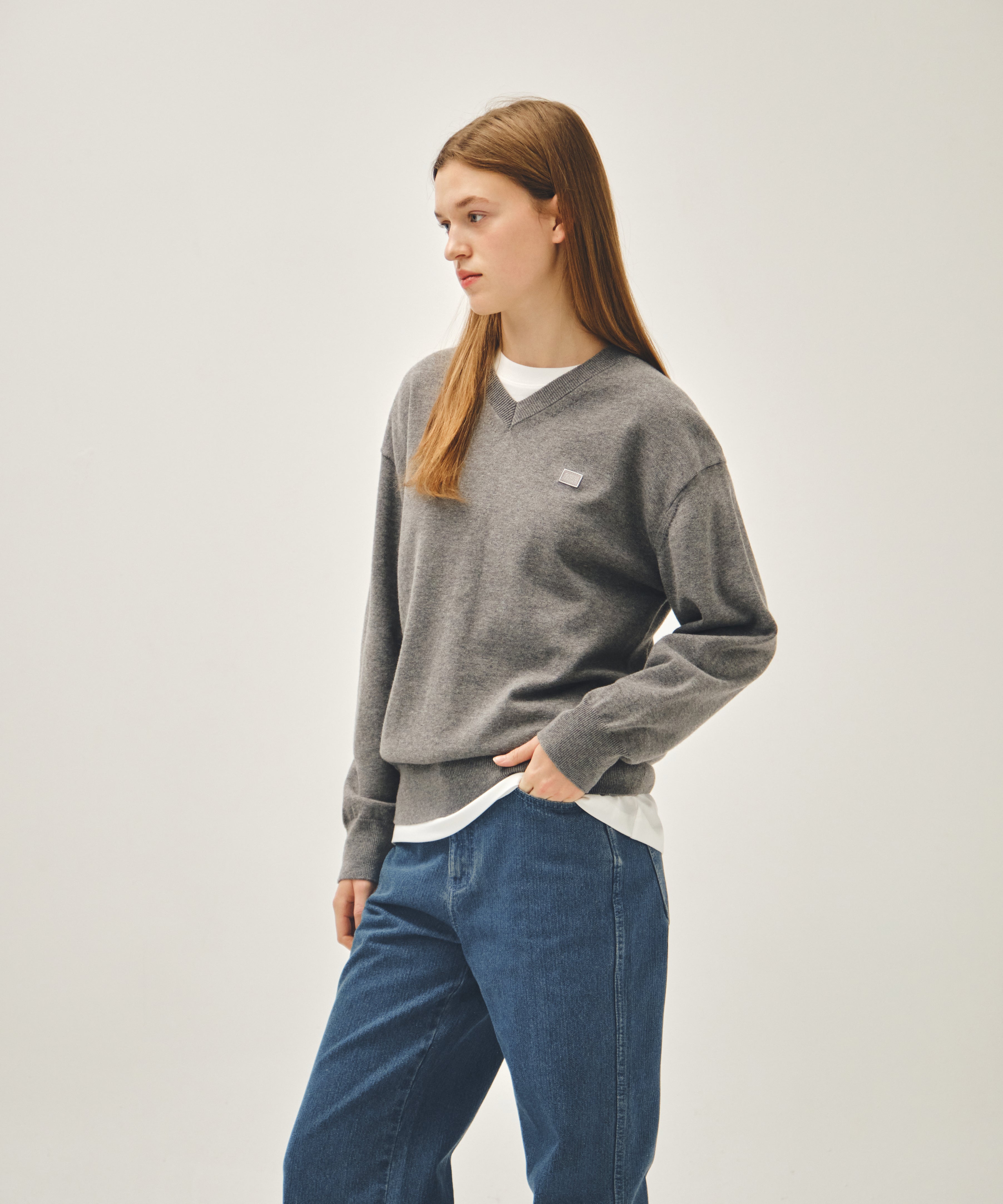 V-NECK WAPPEN KNIT PULLOVER