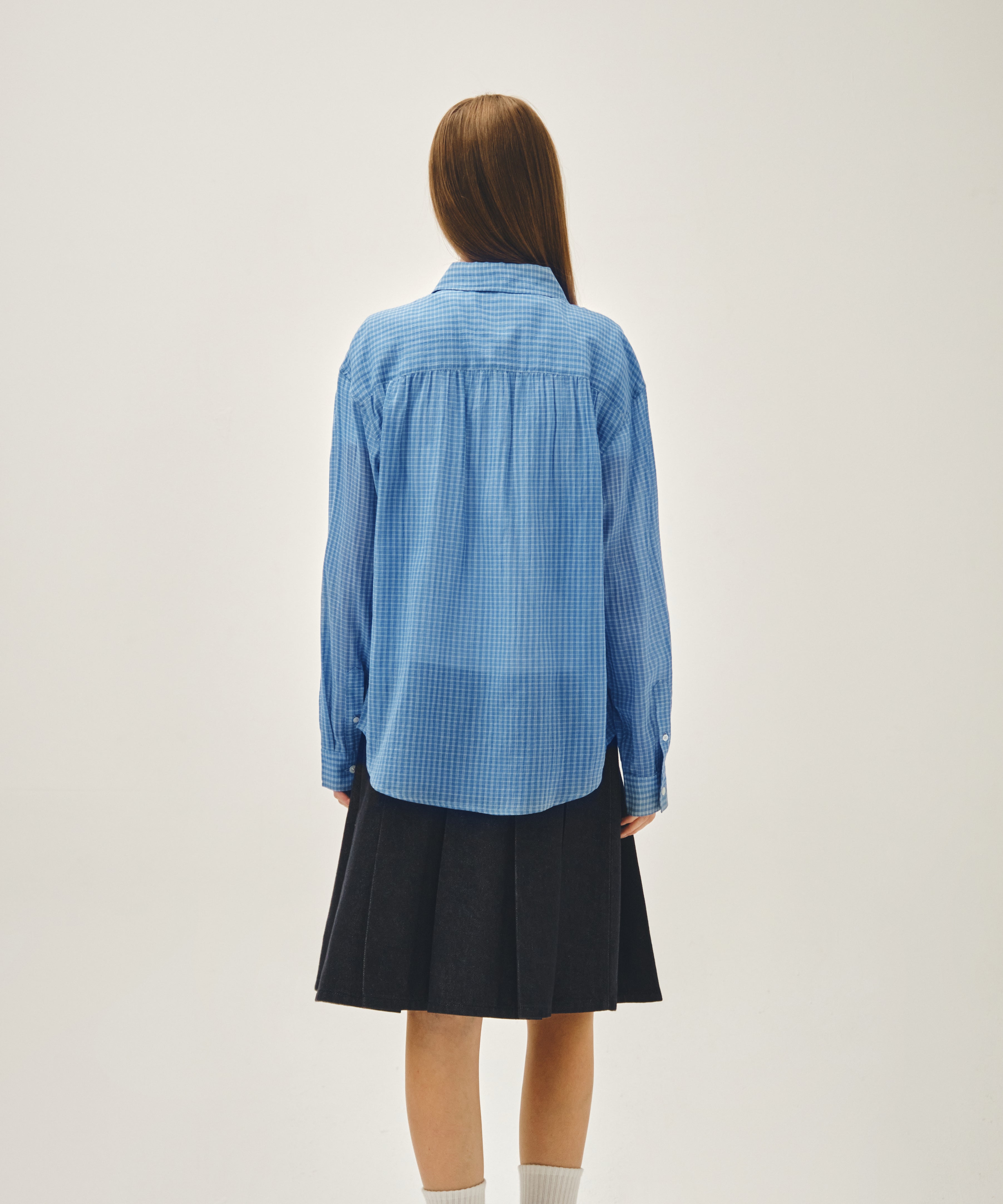 W PATTERN SHEER SHIRT