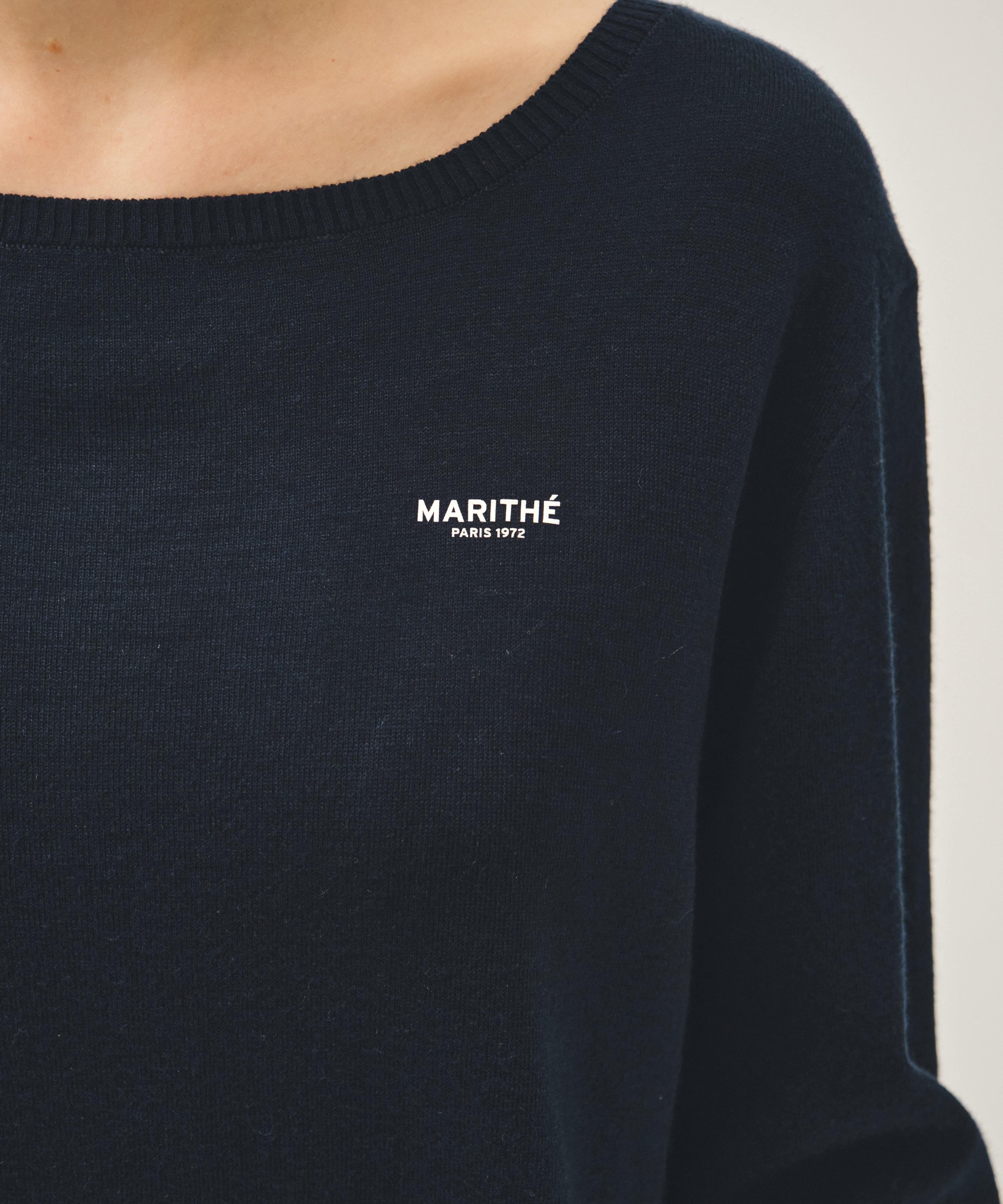 W BOAT NECK KNIT PULLOVER