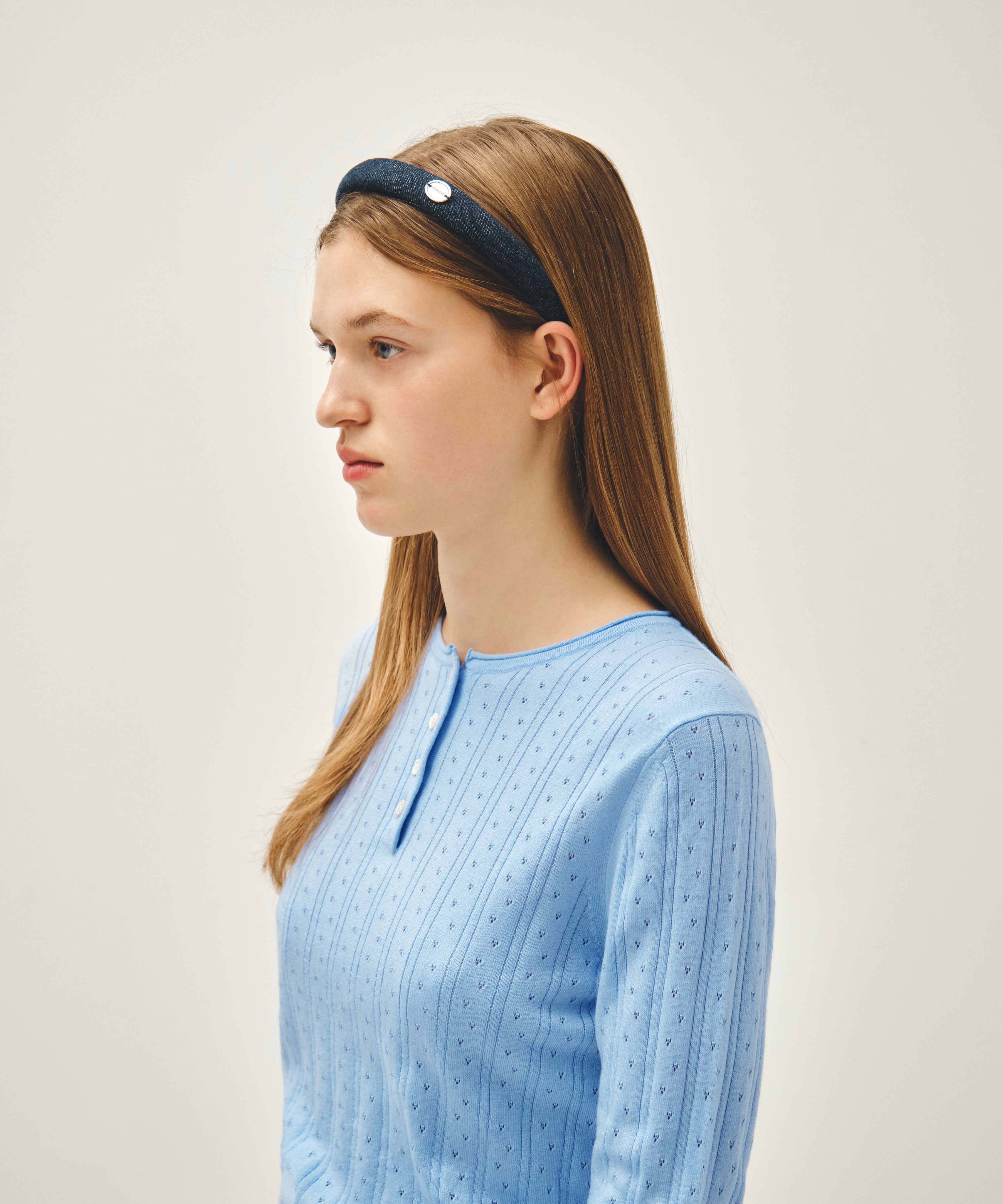 REGULAR LOGO SLIM DENIM HAIRBAND