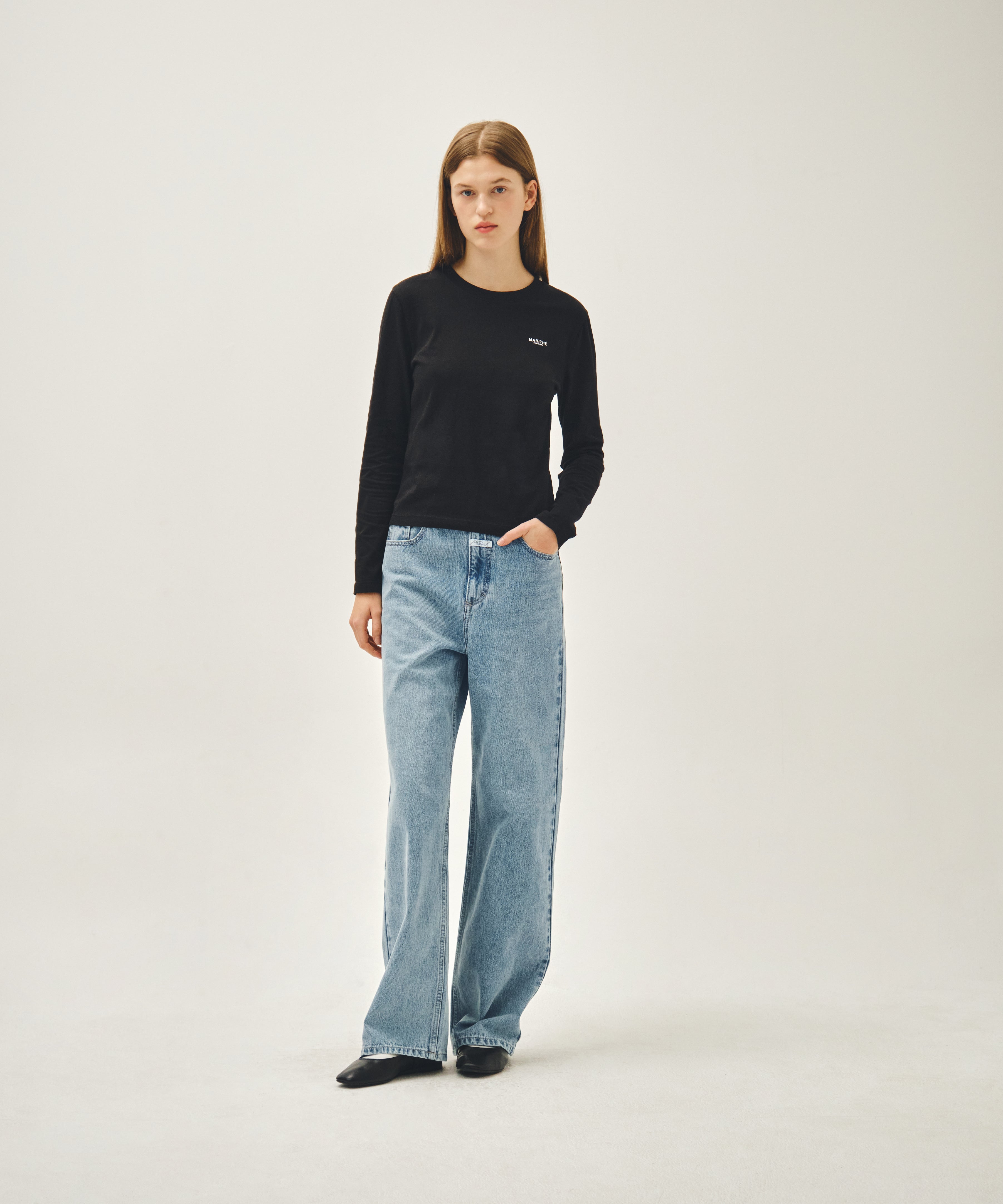 W REGULAR LOGO SLIM LONG SLEEVE TEE