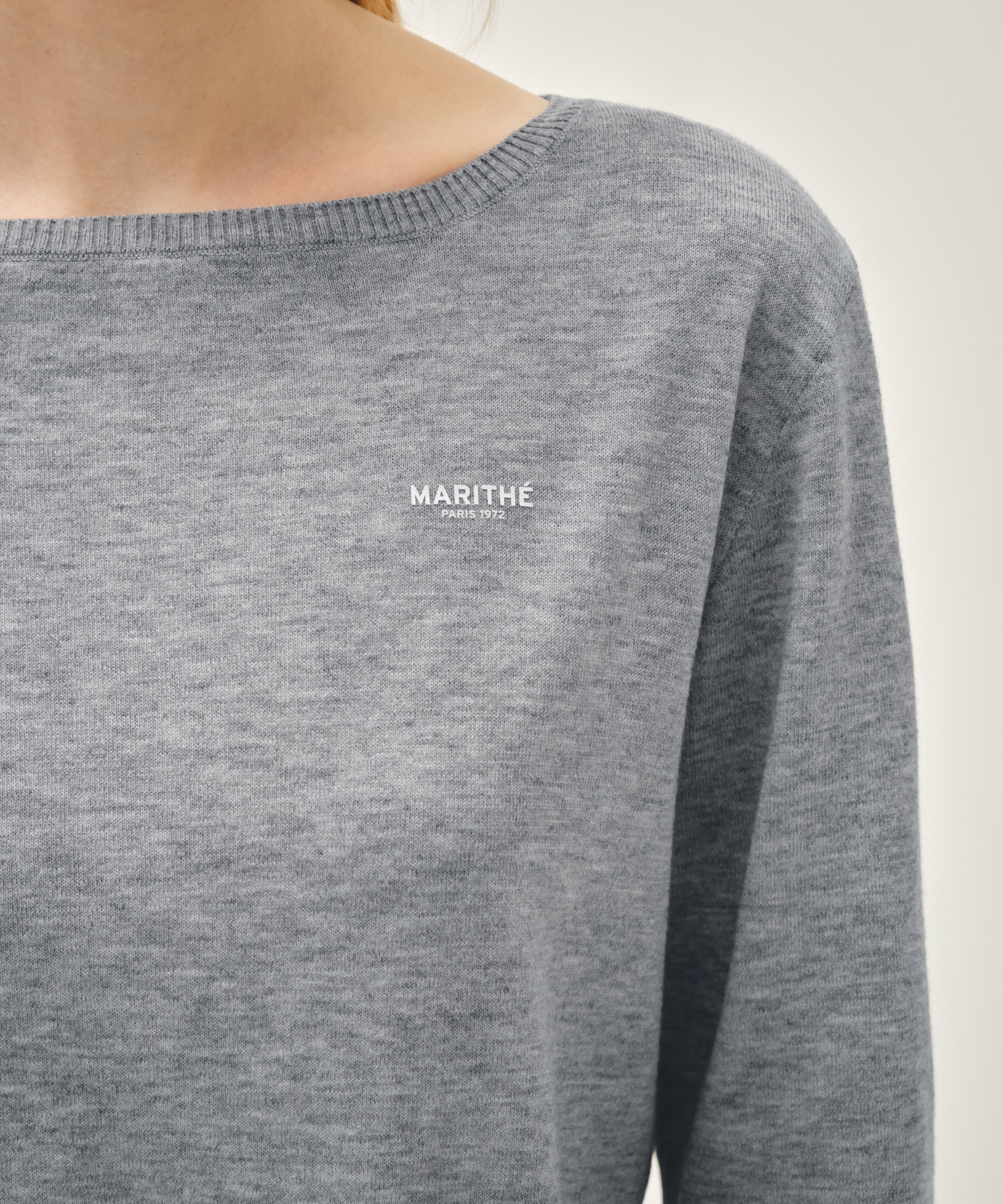 W BOAT NECK KNIT PULLOVER