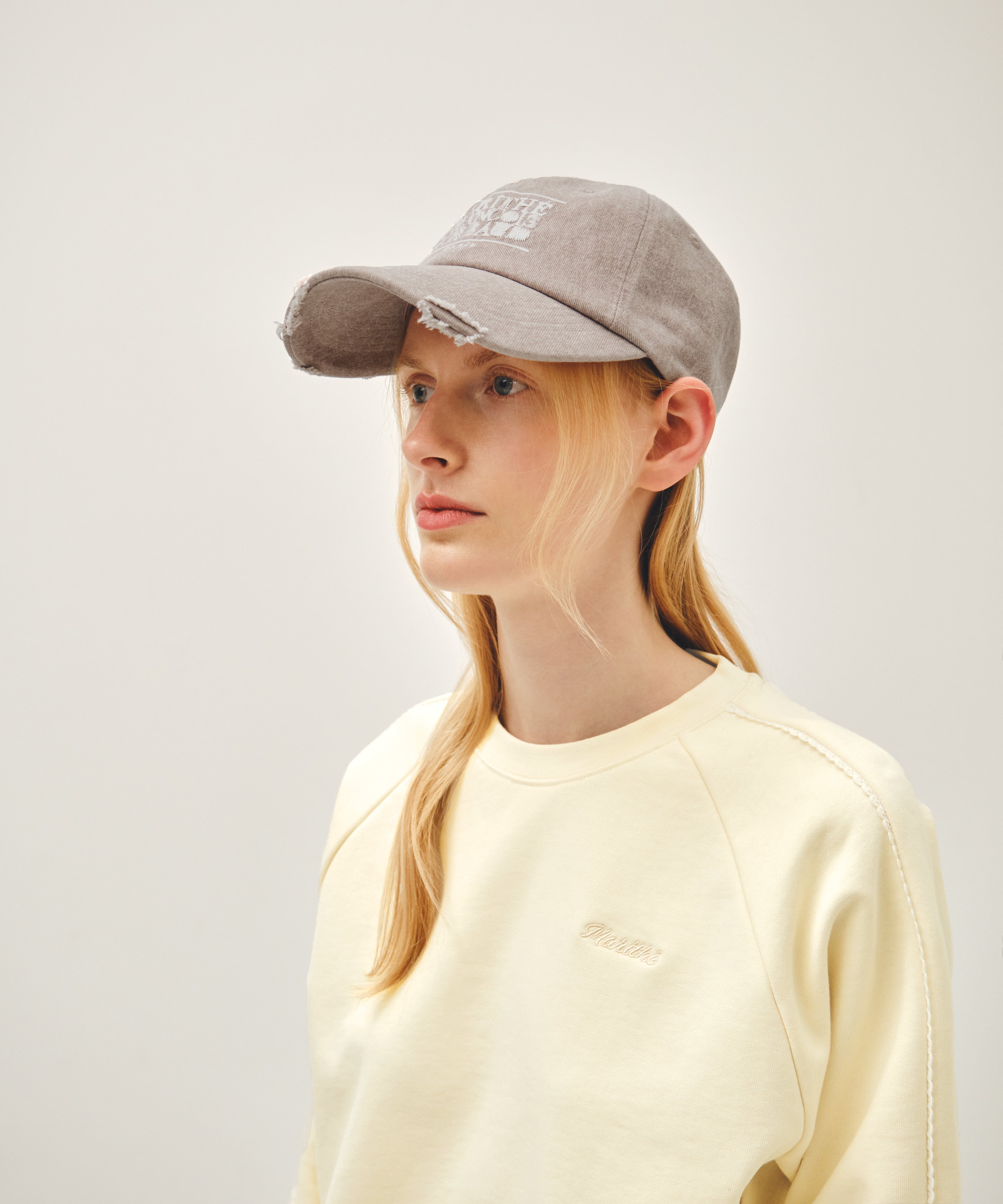DRAWING CLASSIC LOGO DAMAGED COVERED CAP