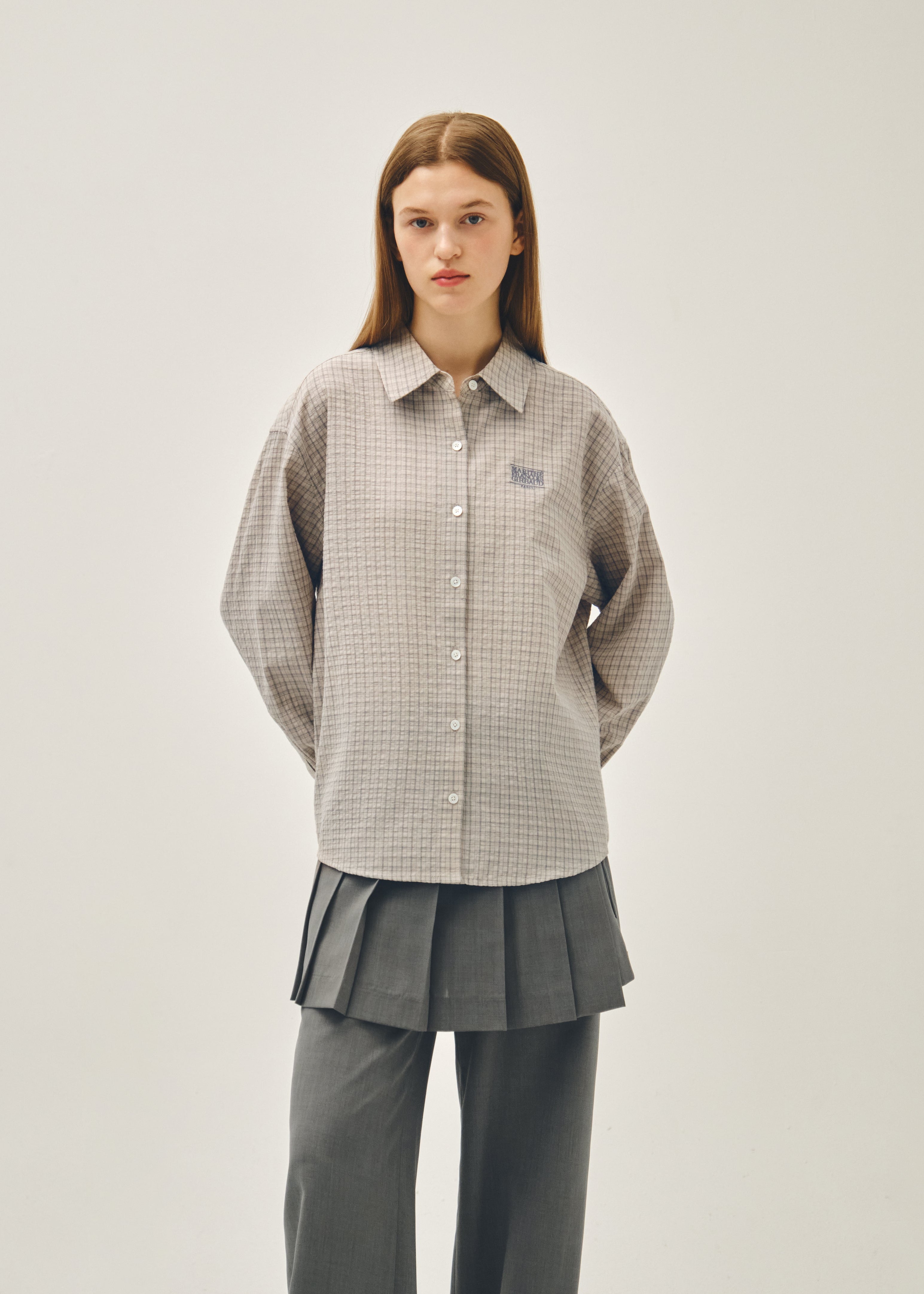 W PATTERN SHEER SHIRT