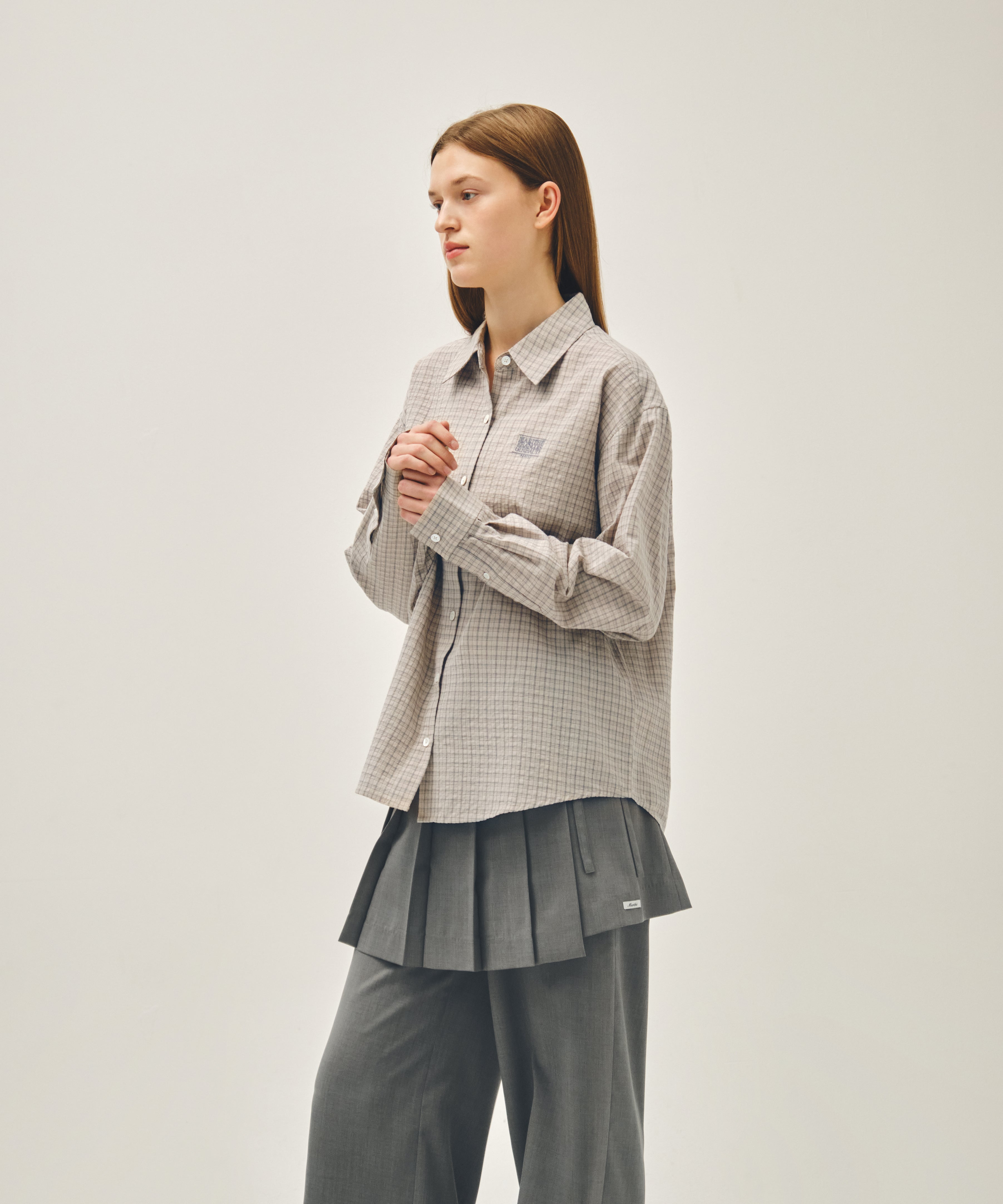 W PATTERN SHEER SHIRT