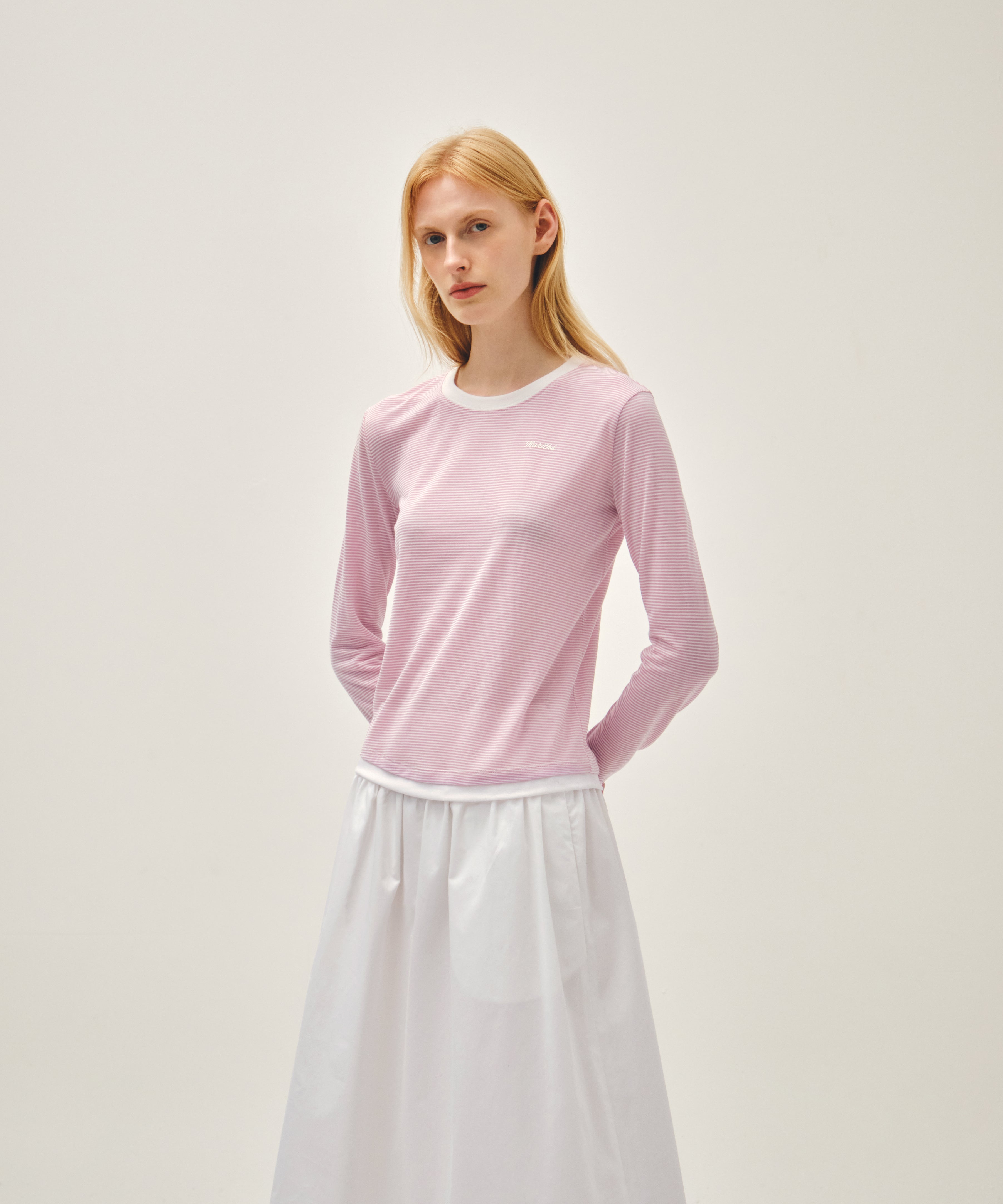 W RINGER STRIPE LONG SLEEVE TEE