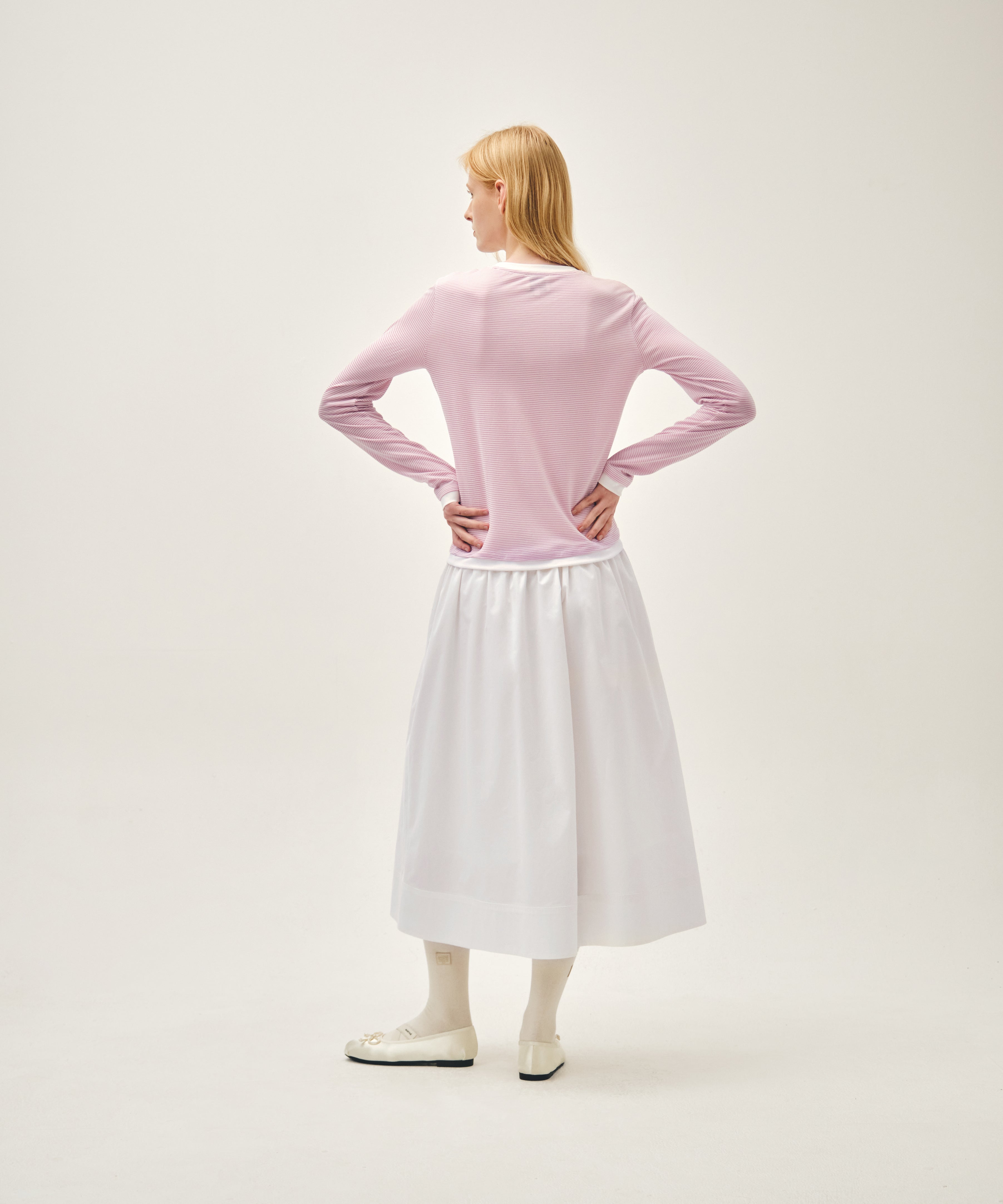 W RINGER STRIPE LONG SLEEVE TEE