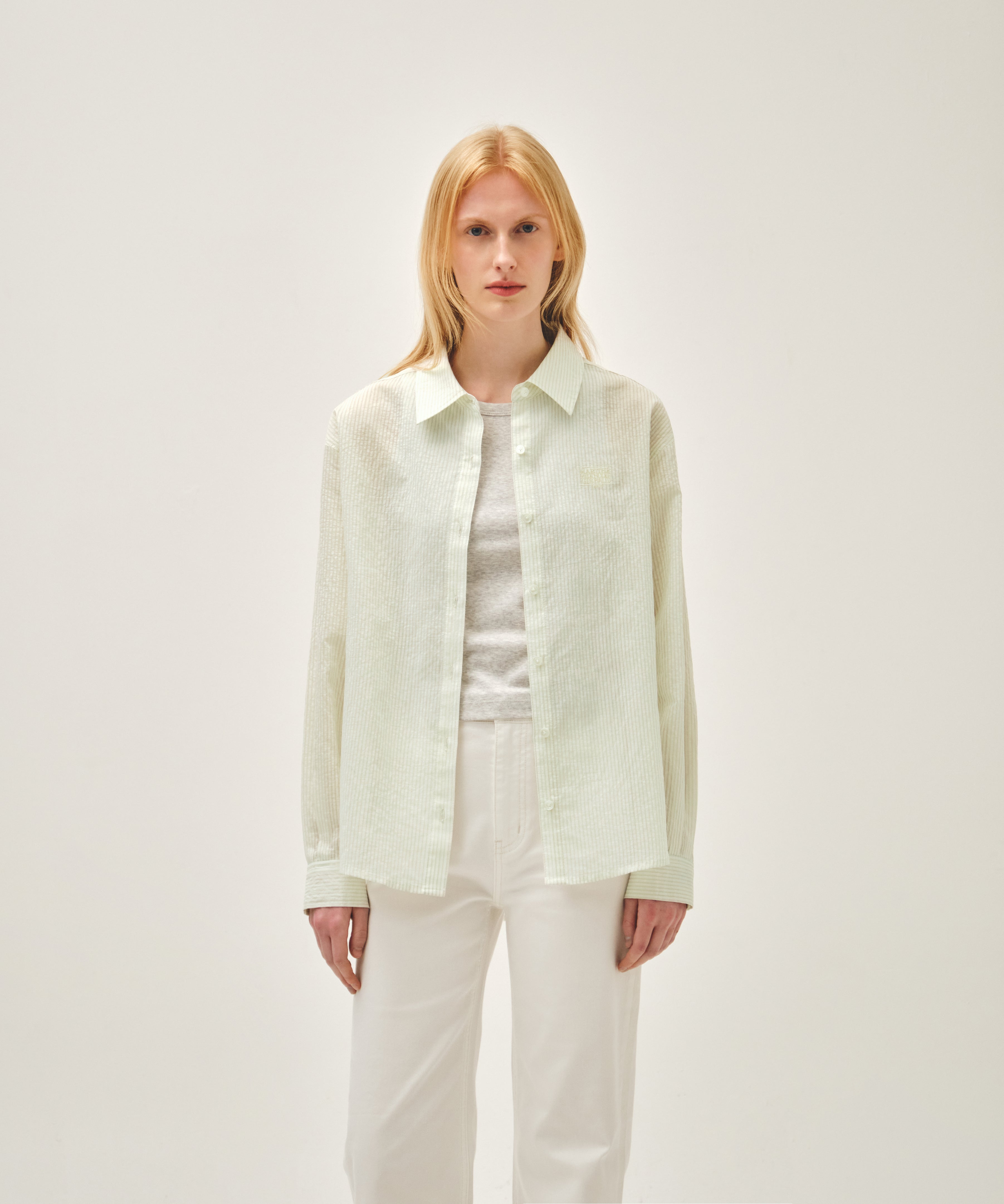 W PATTERN SHEER SHIRT