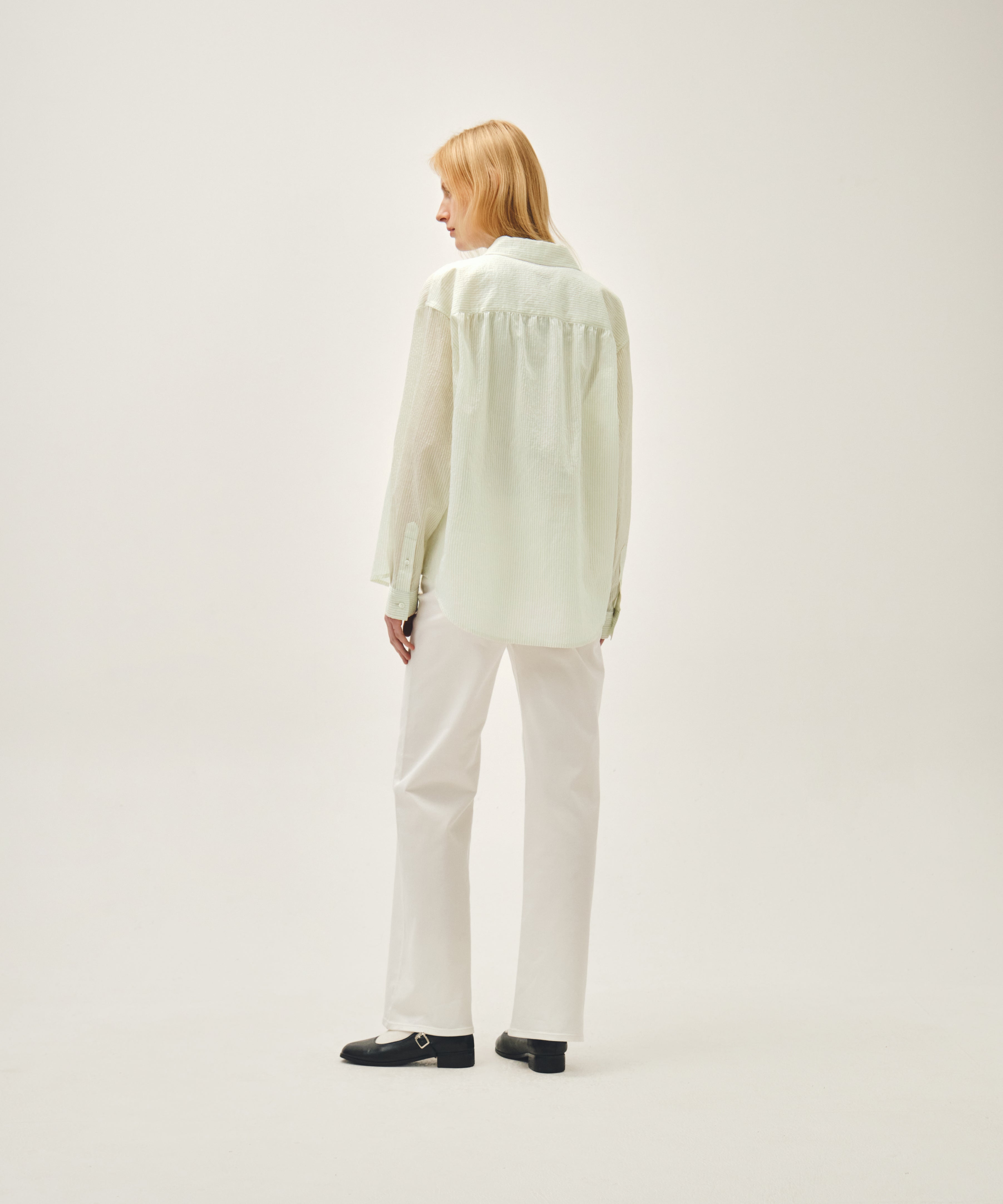 W PATTERN SHEER SHIRT