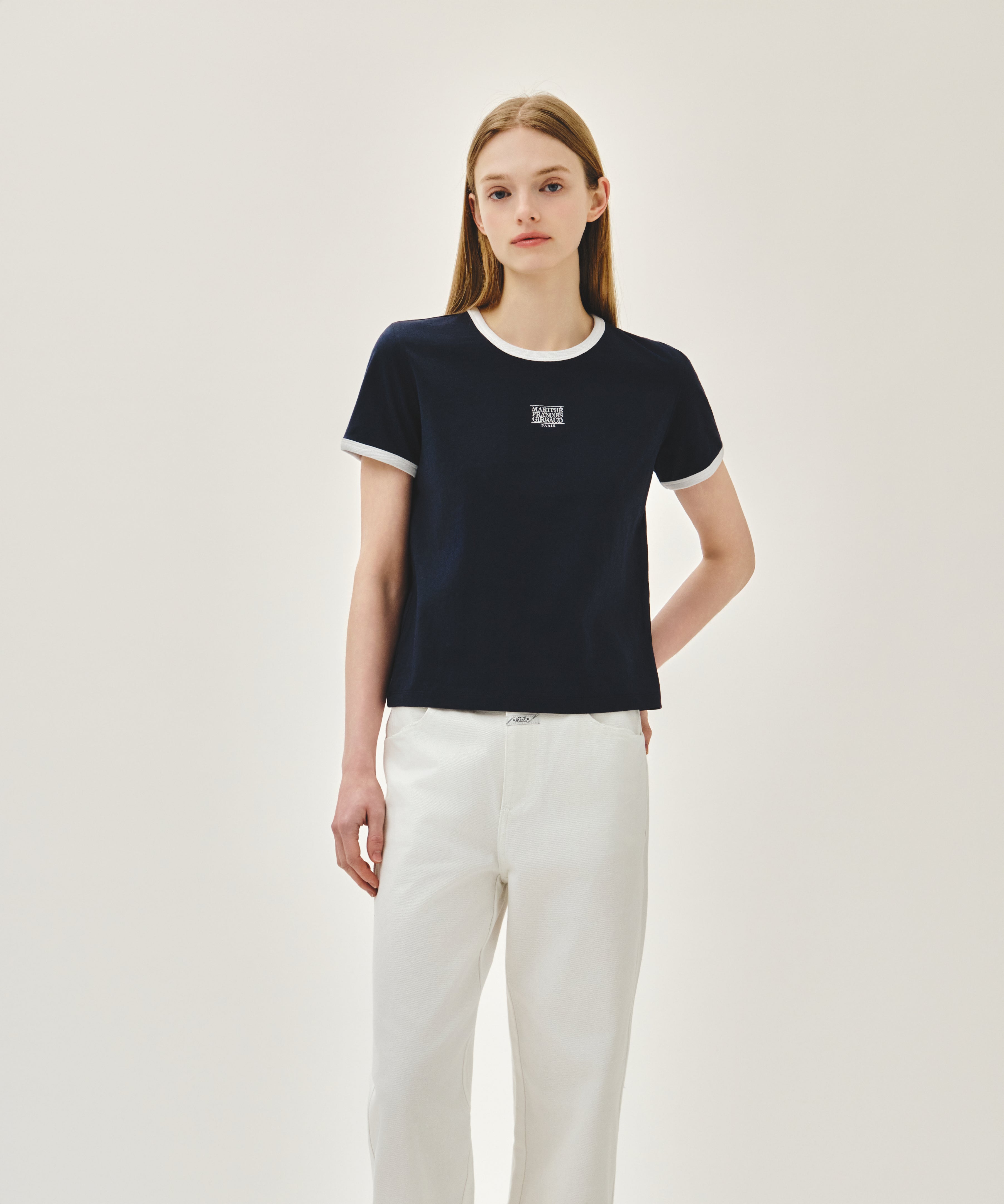 W CLASSIC LOGO RINGER TEE