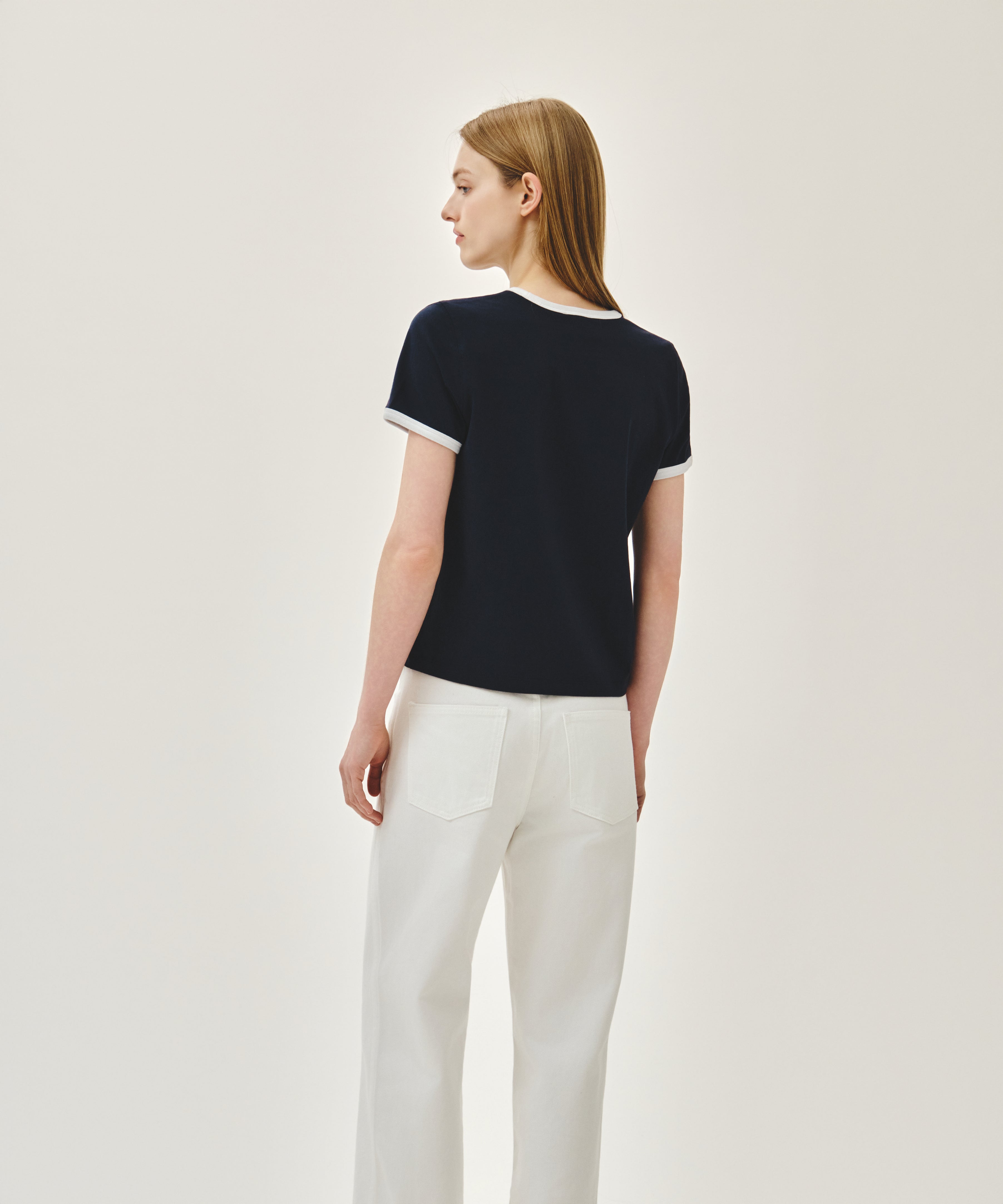 W CLASSIC LOGO RINGER TEE