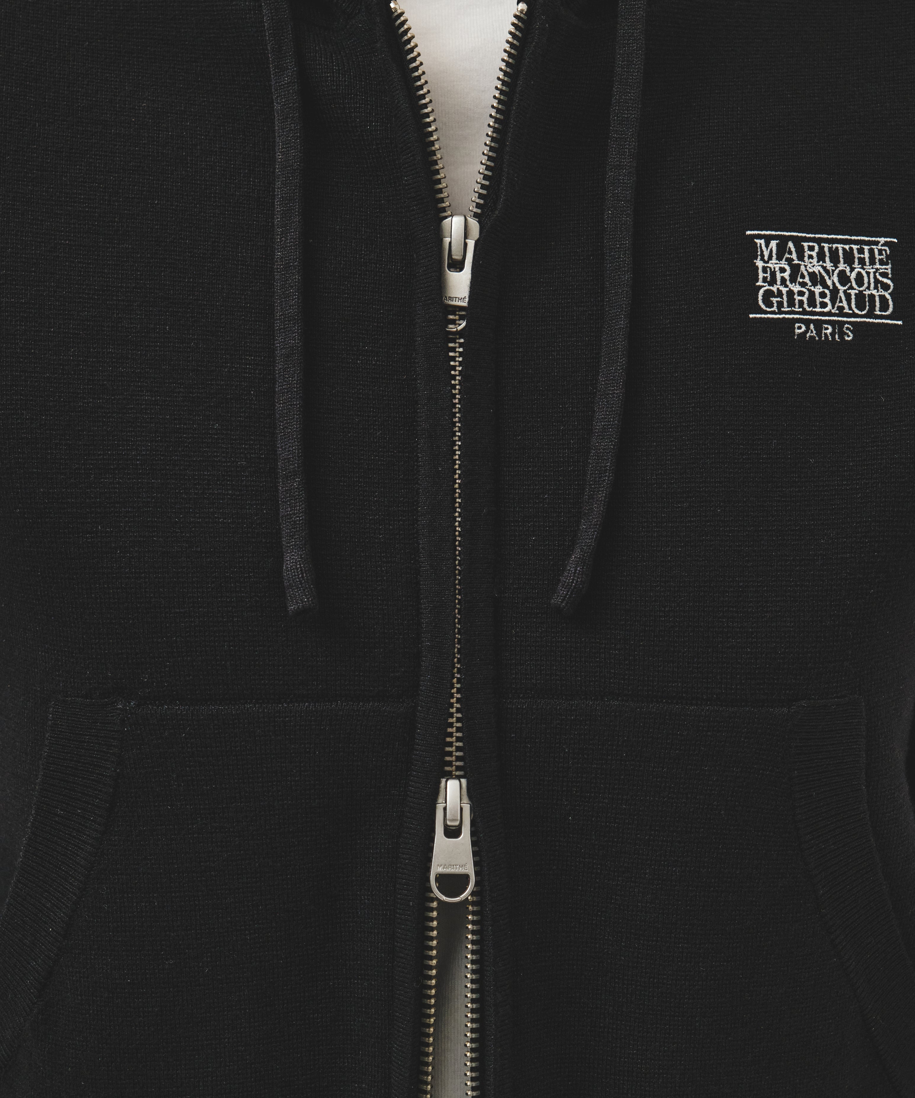 W SMALL CLASSIC LOGO CROP KNIT HOODIE ZIPUP