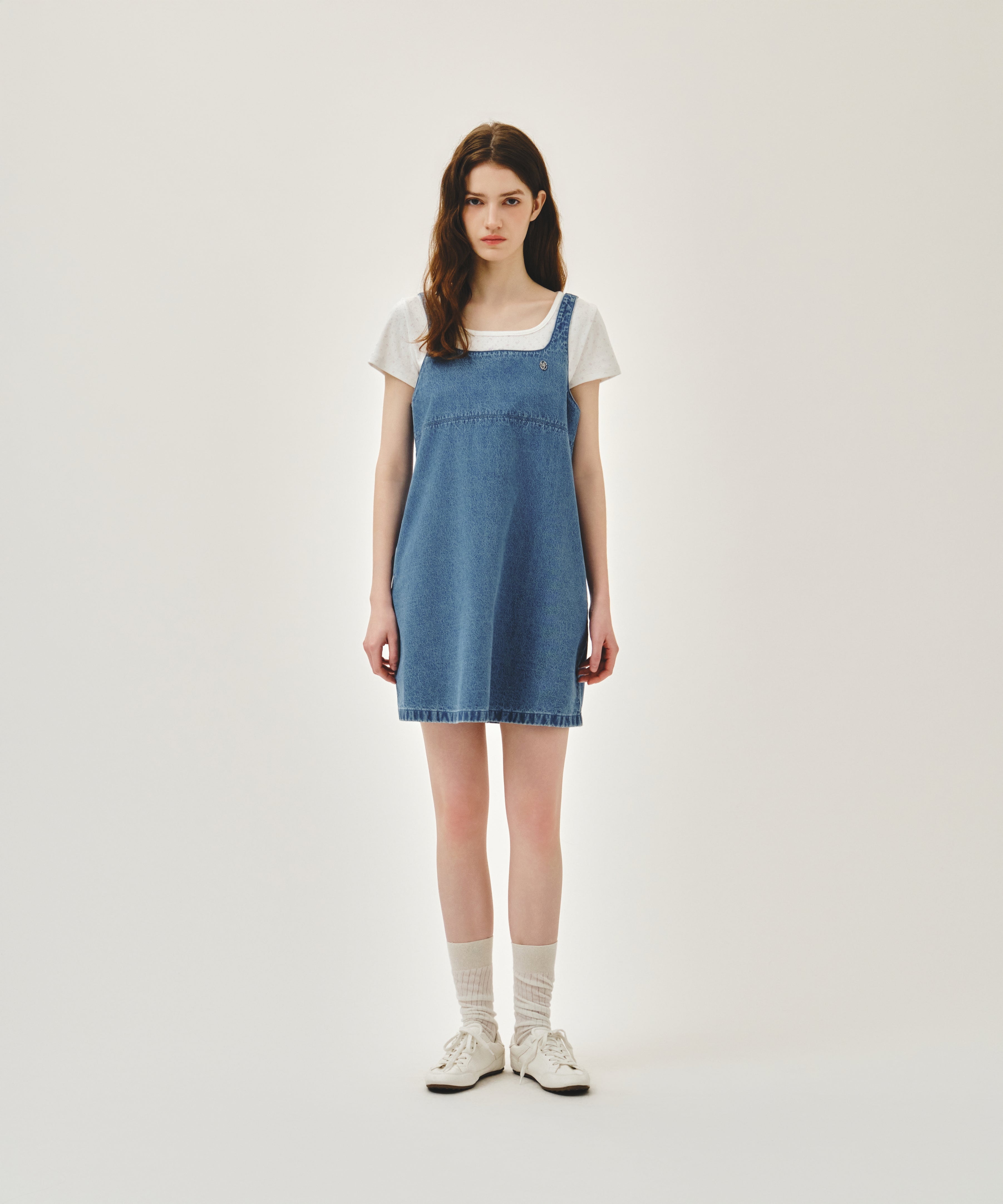 W DENIM SLEEVELESS DRESS