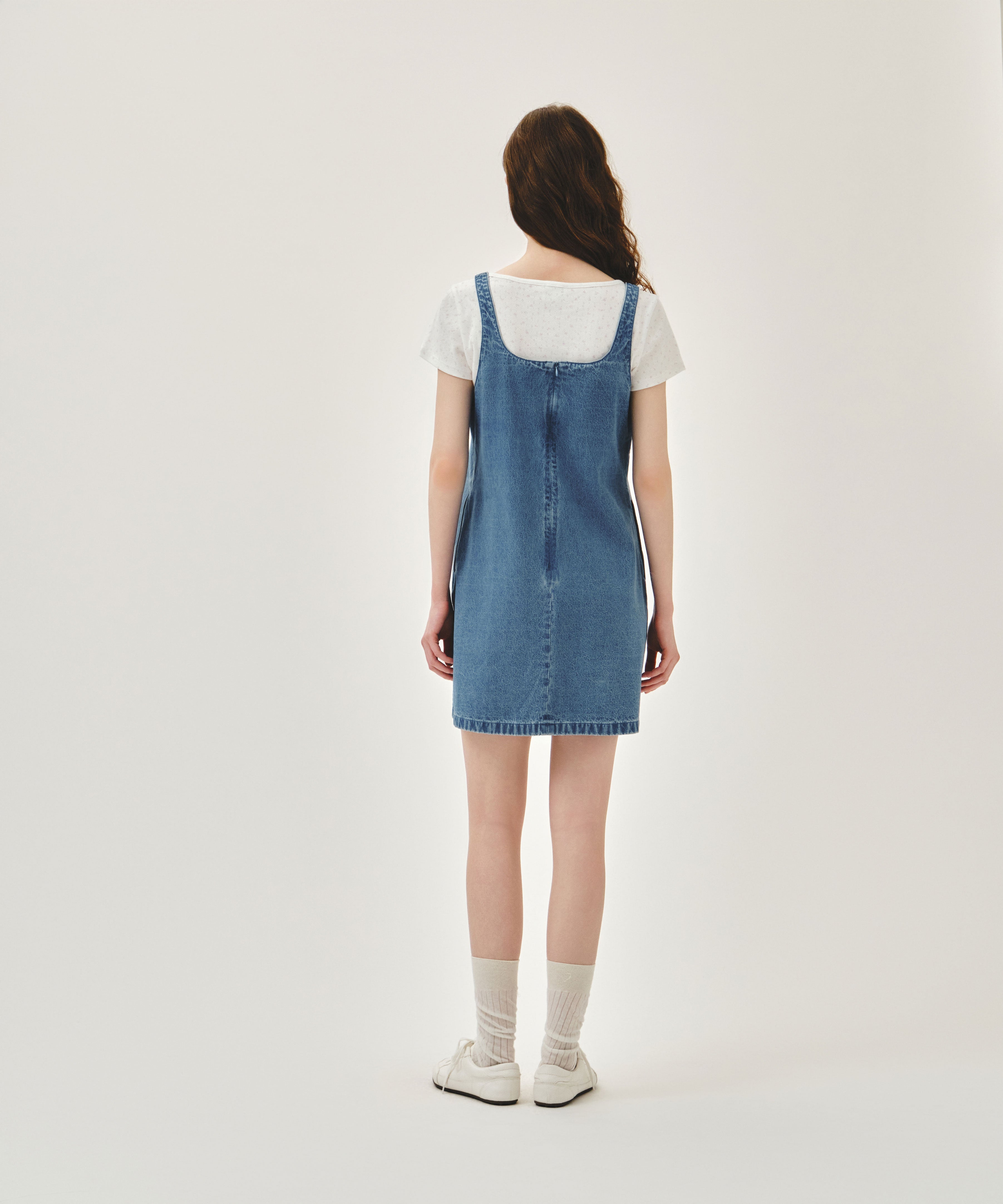 W DENIM SLEEVELESS DRESS