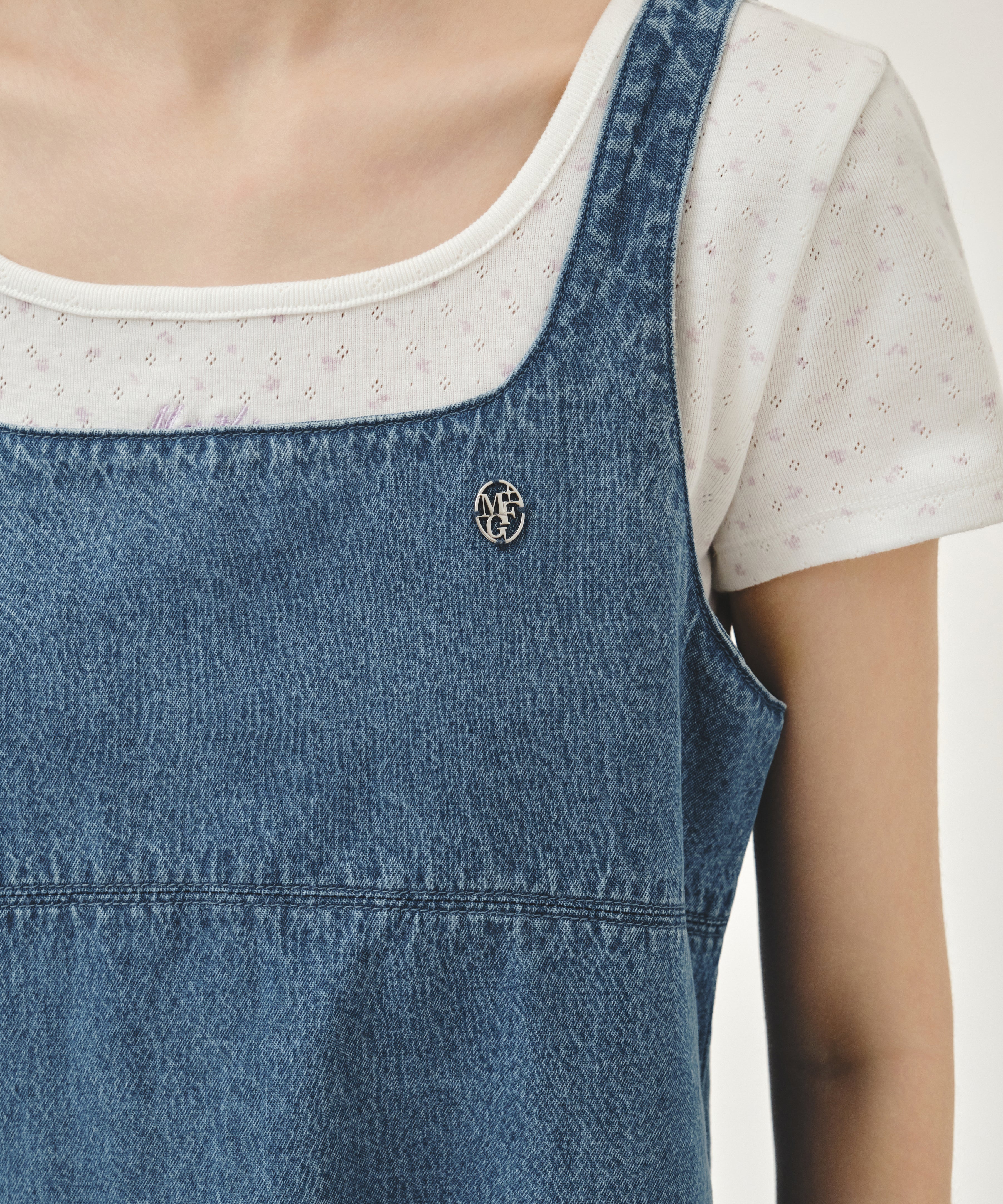 W DENIM SLEEVELESS DRESS