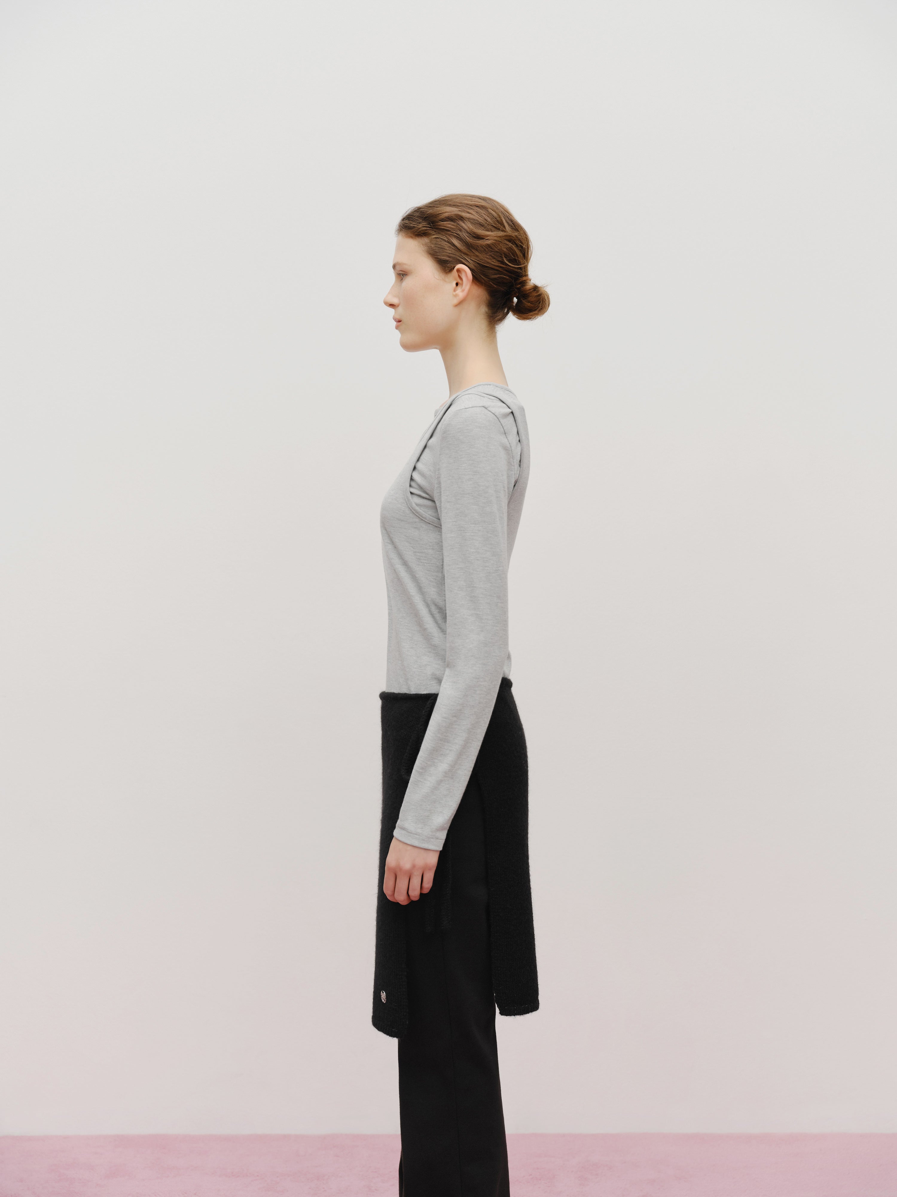 W LAYERED SHEER JERSEY LONG SLEEVE
